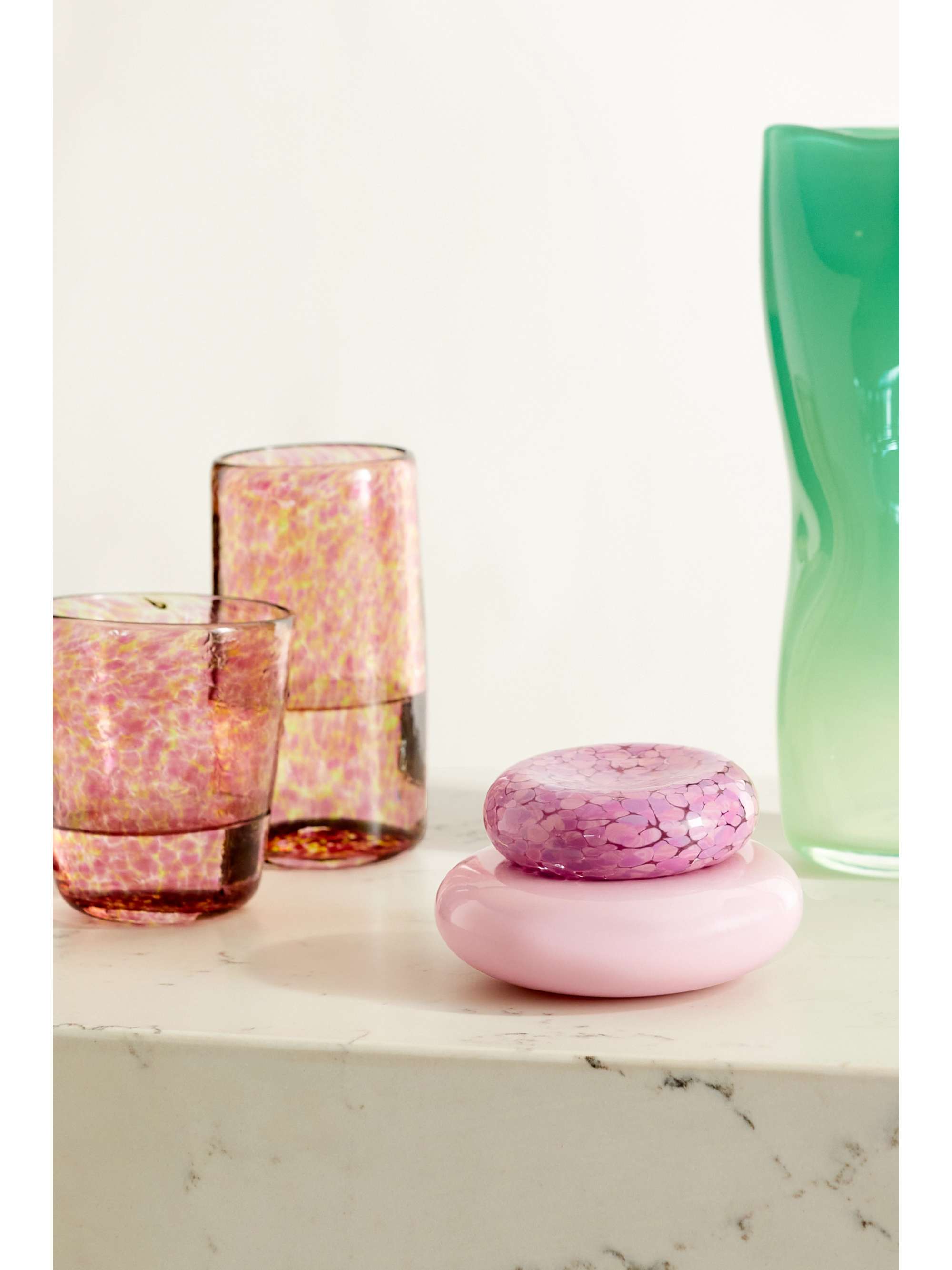 VANDEROHE CURIO + NET SUSTAIN Pebble Stack set of two glass dishes