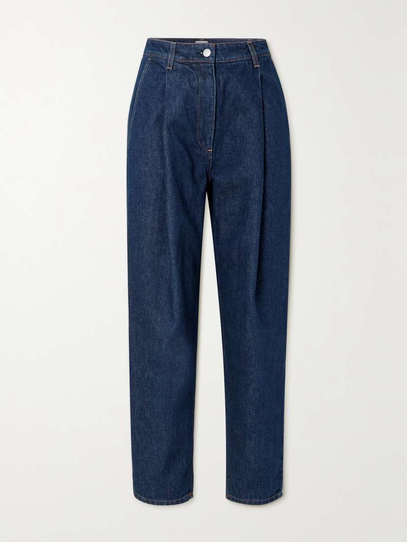 Magda Butrym Toteness Pleated High-rise Tapered Jeans