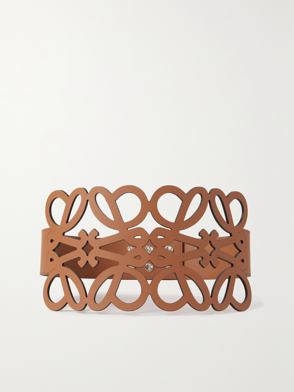 LOEWE ANAGRAM LASER-CUT LEATHER WAIST BELT