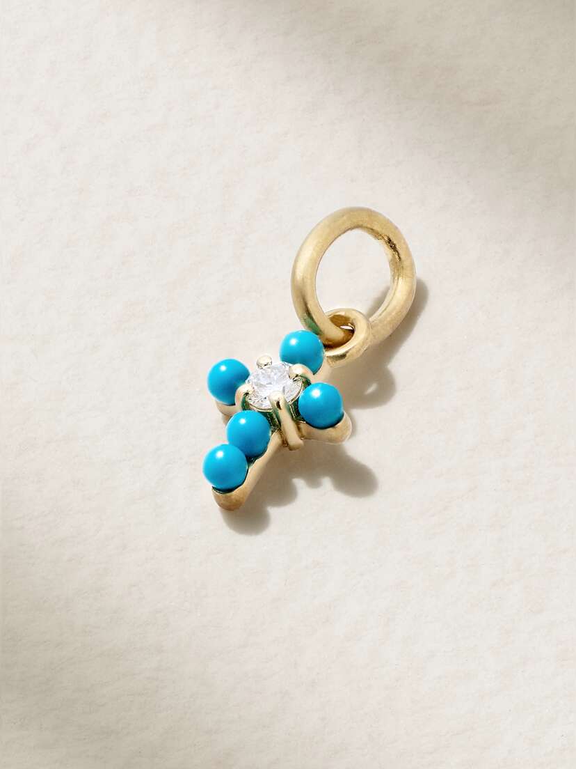 Irene Neuwirth Gumball 18-karat Gold, Turquoise And Diamond Pendant