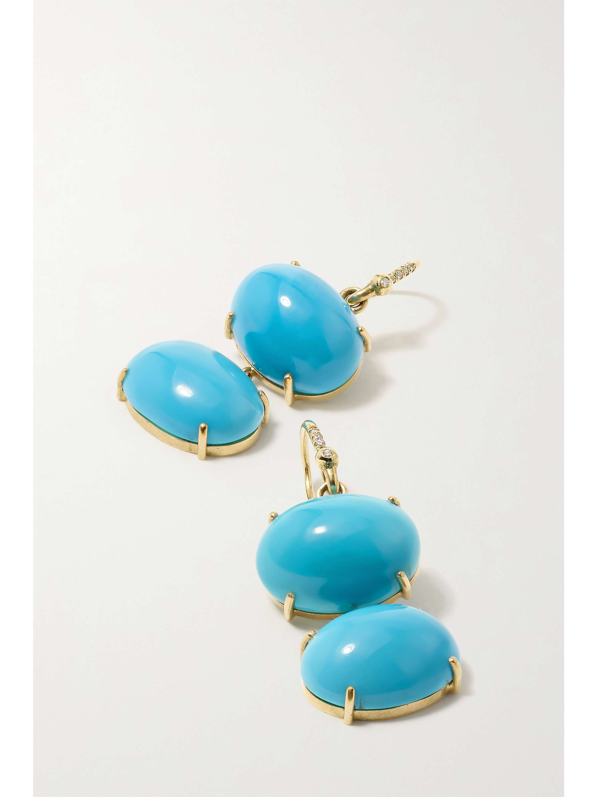 IRENE NEUWIRTH 18-karat gold, turquoise and diamond earrings