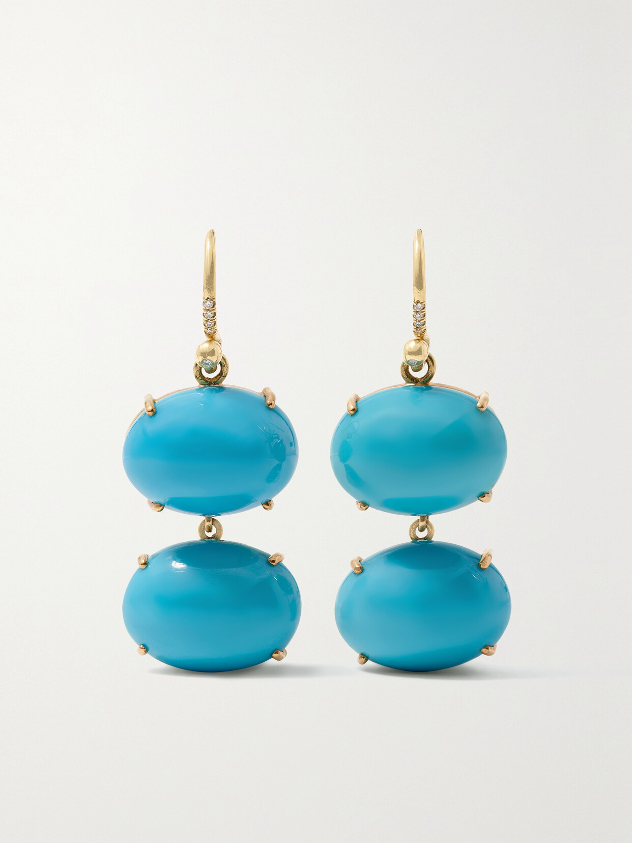 Irene Neuwirth 18-karat Gold, Turquoise And Diamond Earrings - One size