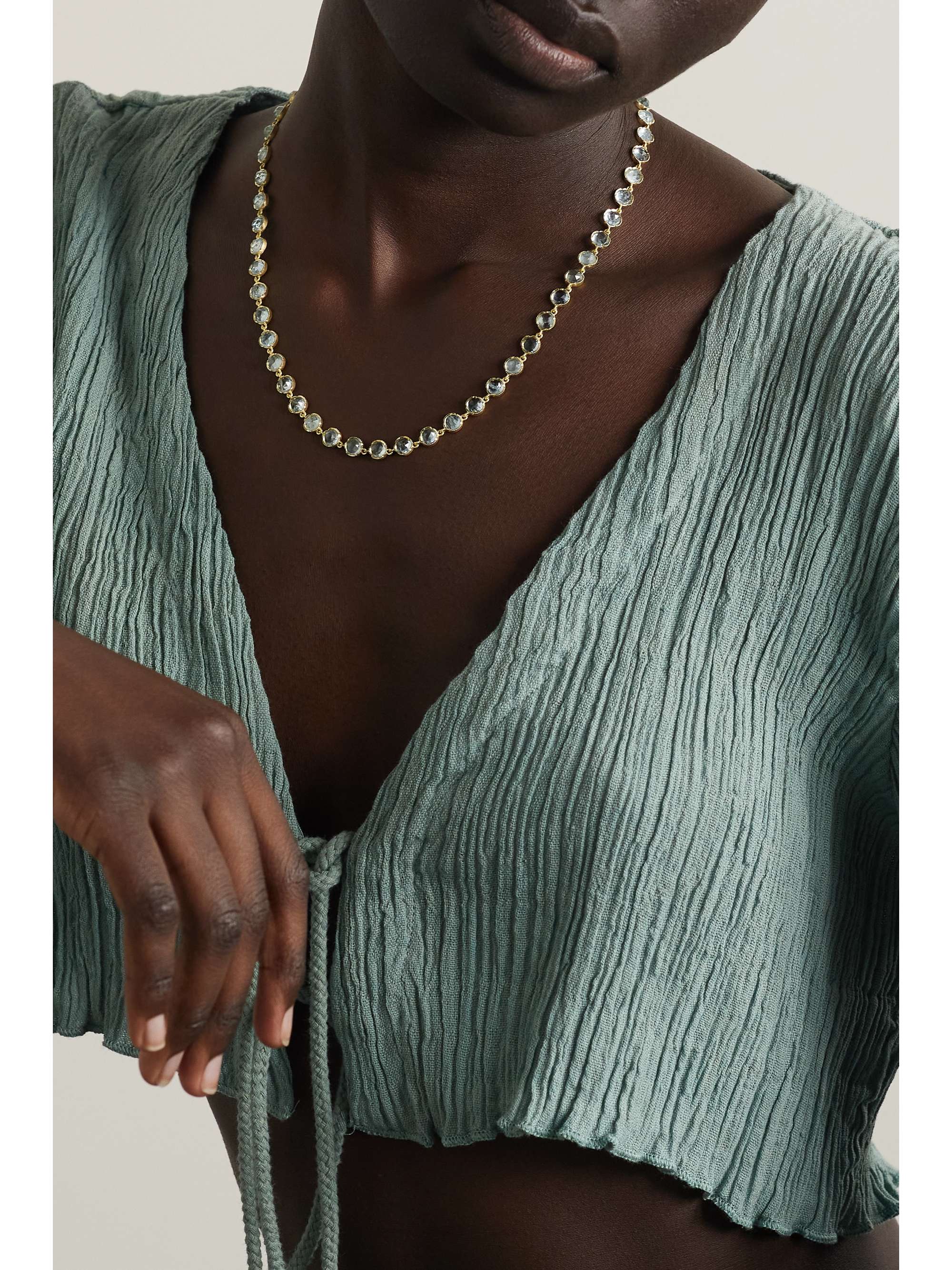 IRENE NEUWIRTH Kette aus 18 Karat Gold mit Aquamarinen