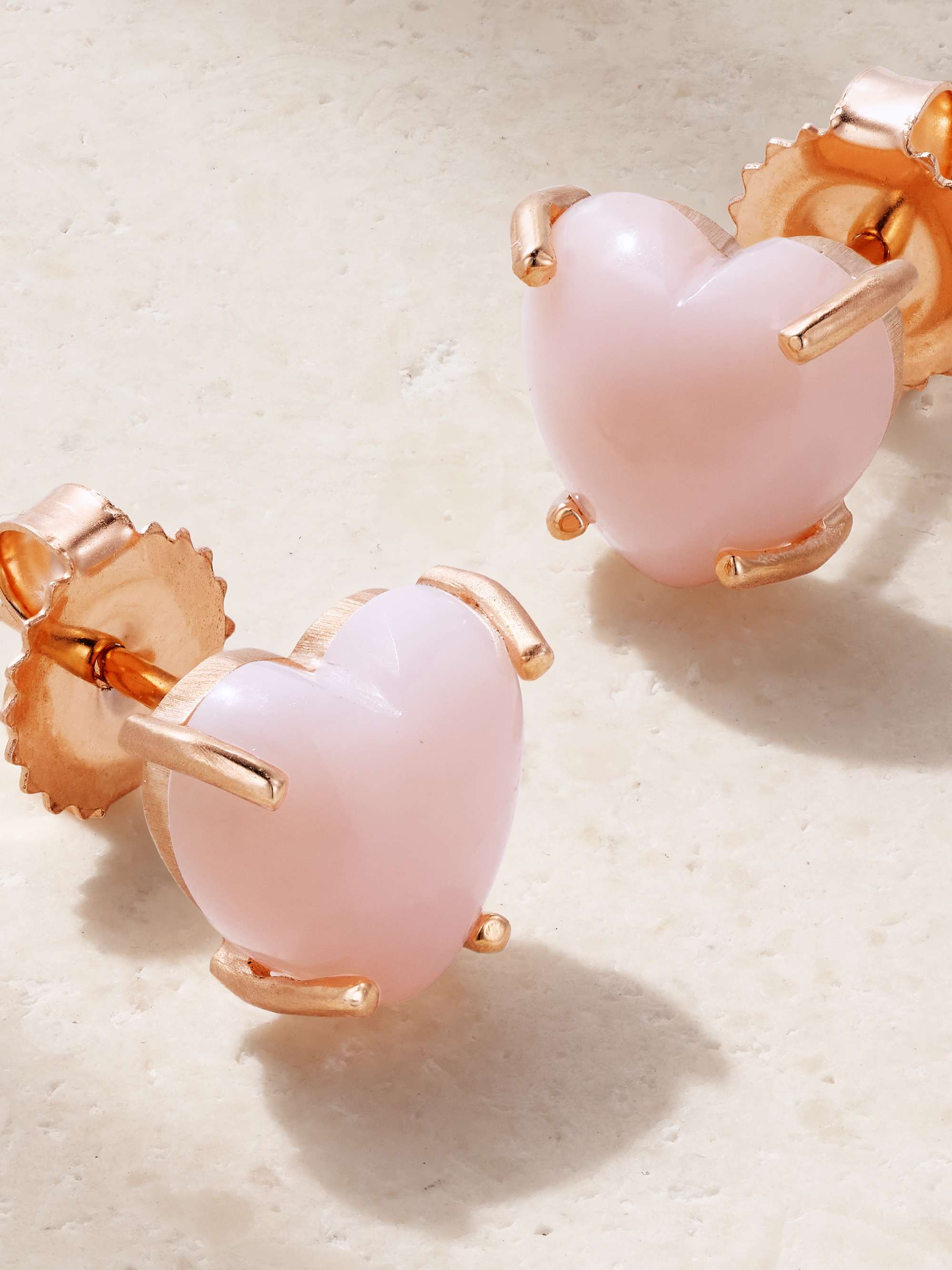 IRENE NEUWIRTH Love 18-karat rose gold opal earrings