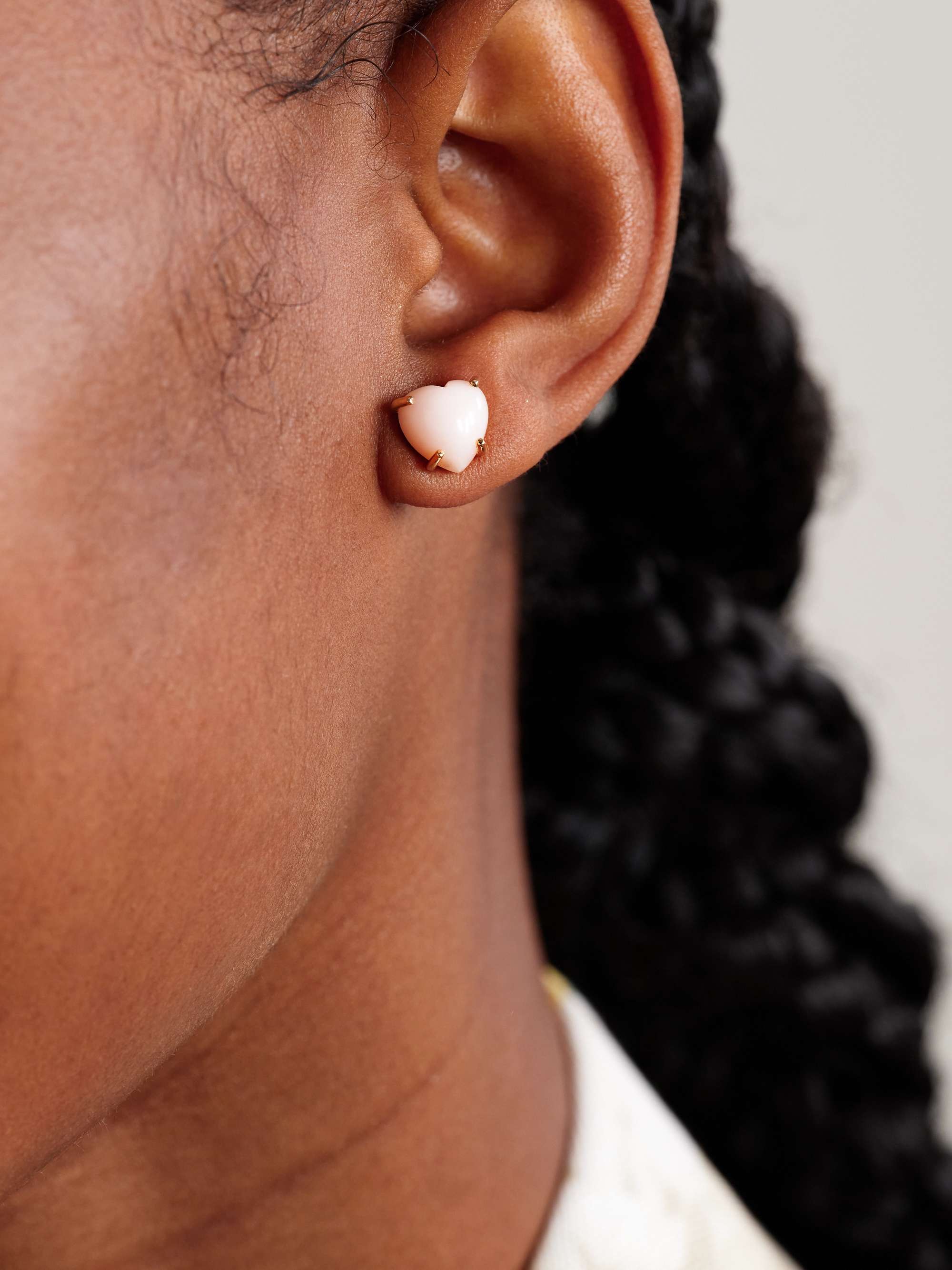 IRENE NEUWIRTH Love 18-karat rose gold opal earrings