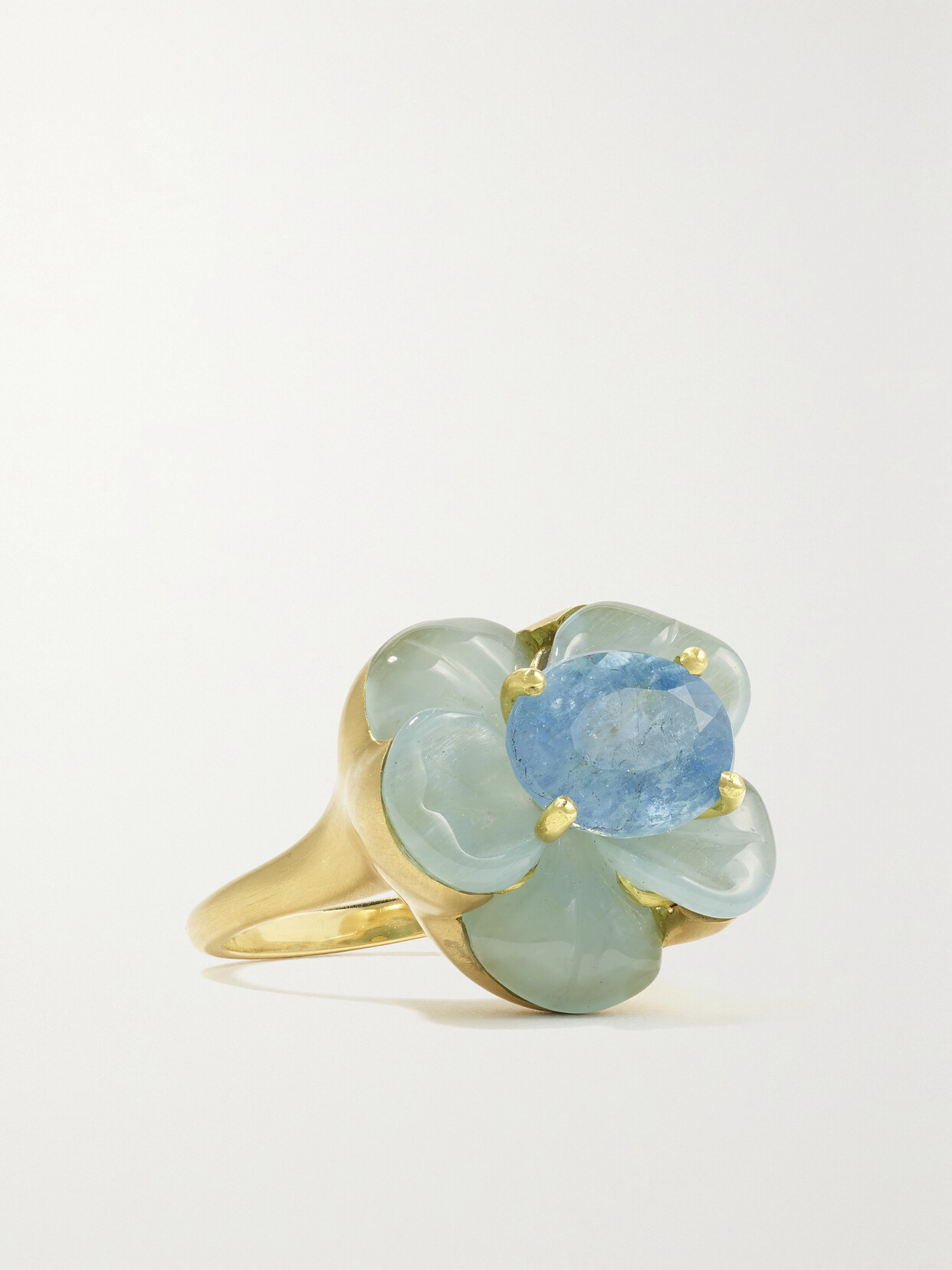 Irene Neuwirth Tropical Flower 18-karat Gold Aquamarine Ring - 7