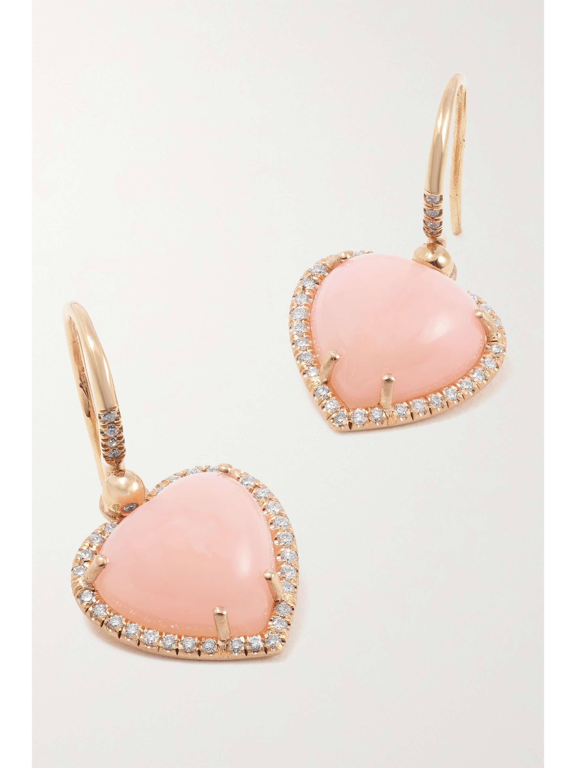 IRENE NEUWIRTH Love 18-karat rose gold, opal and diamond earrings