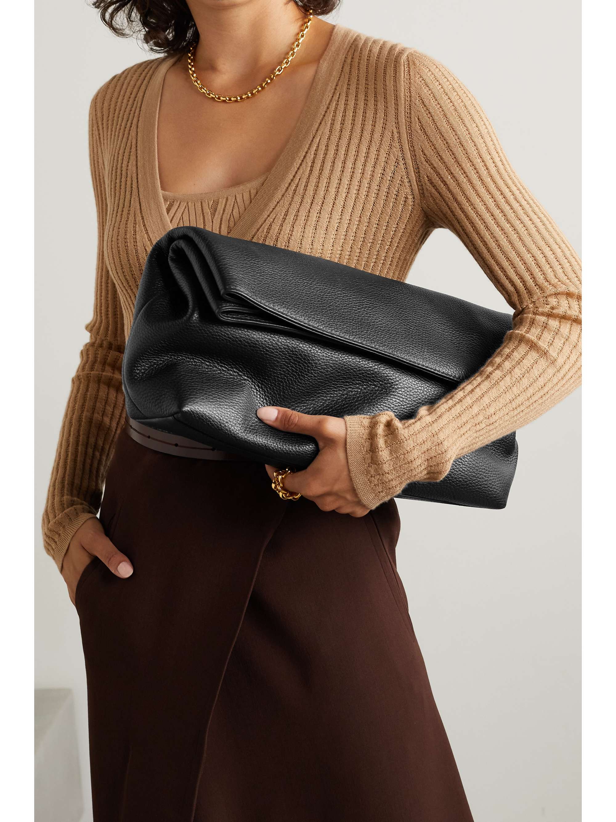 GABRIELA HEARST Phoebe A textured-leather clutch