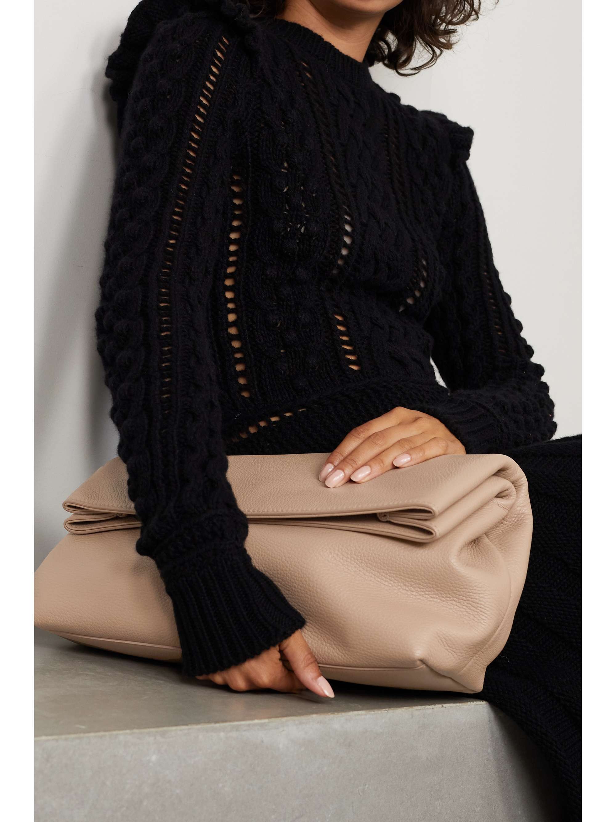 GABRIELA HEARST Phoebe A textured-leather clutch
