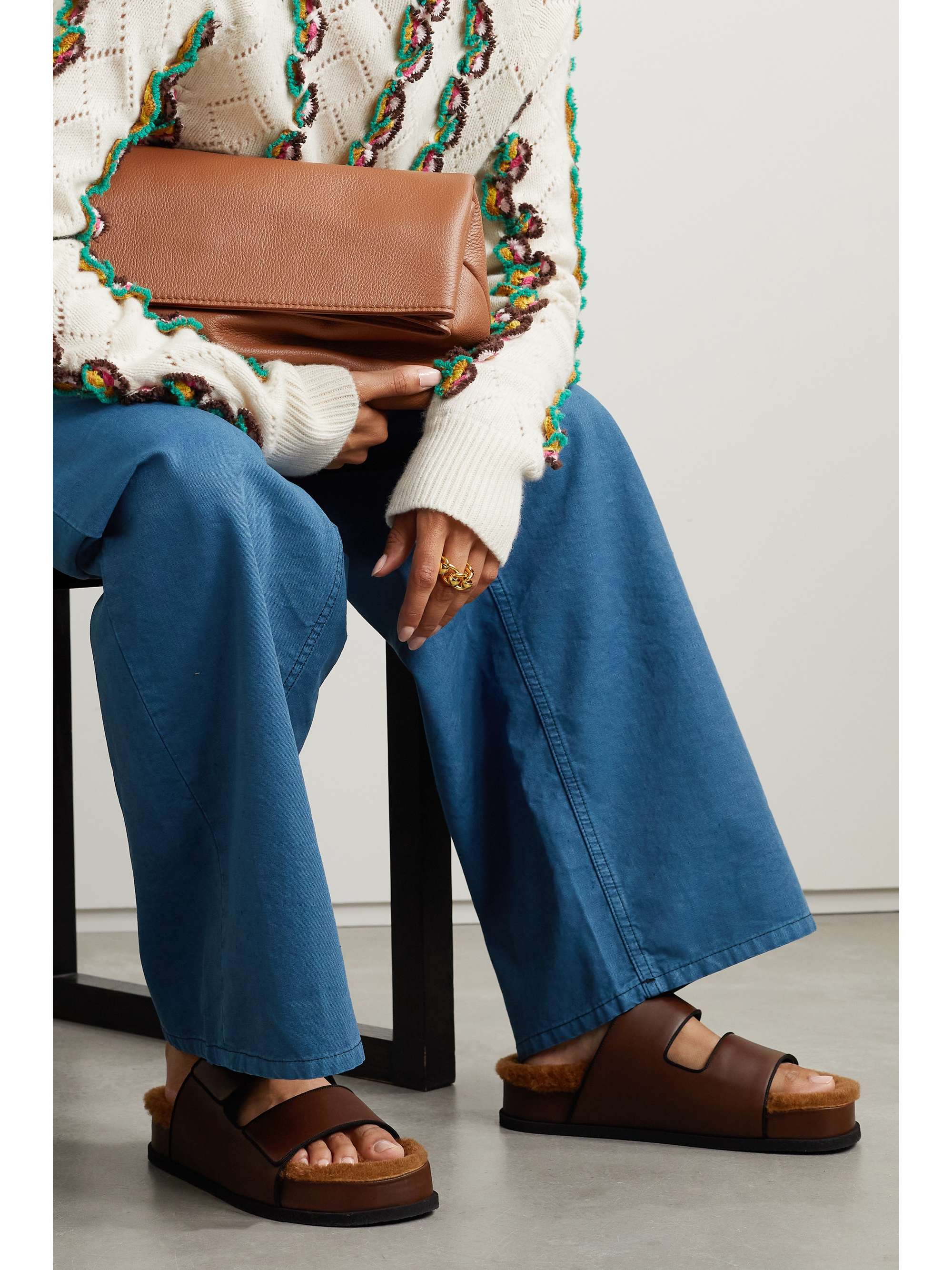 GABRIELA HEARST Phoebe A textured-leather clutch