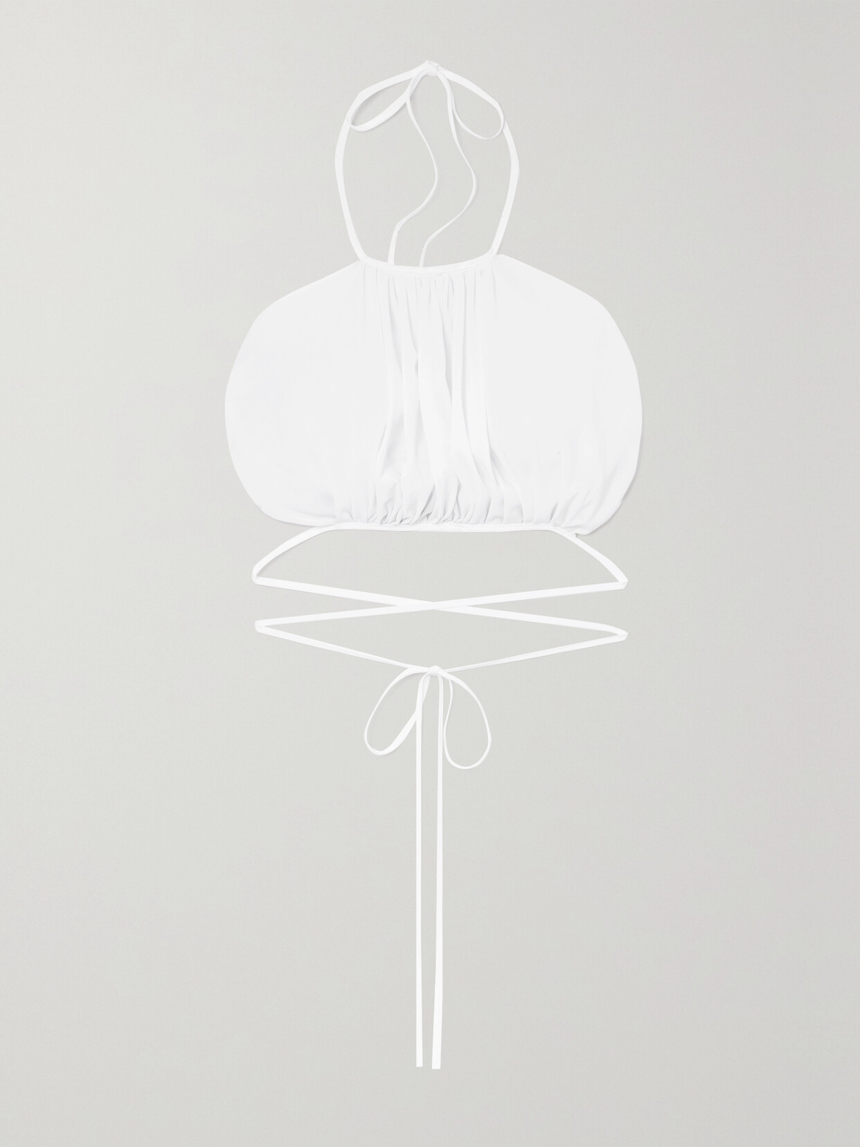 Maticevski Sonos Cropped Open-back Satin Halterneck Top - White