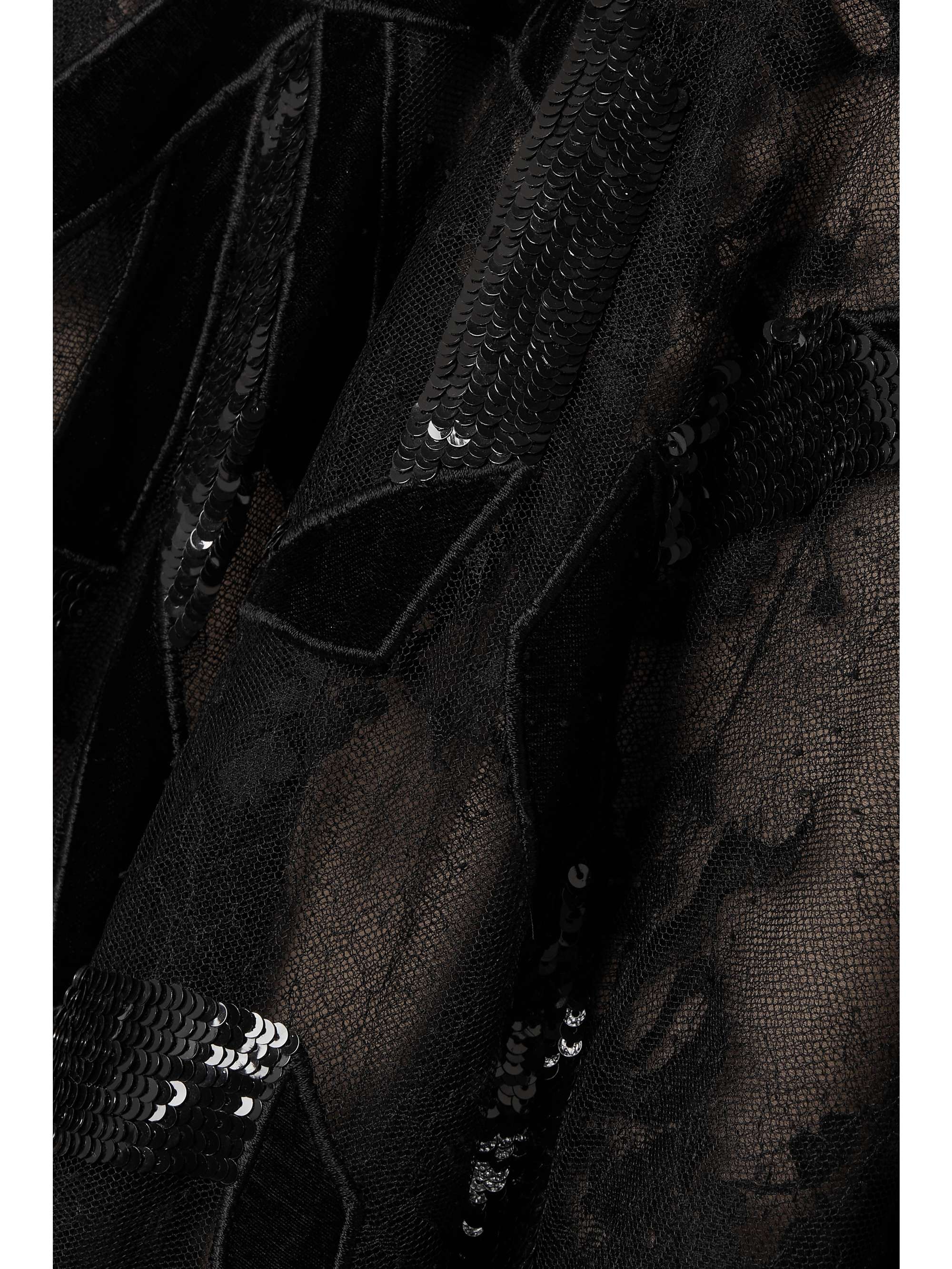 OSCAR DE LA RENTA Sequin-embellished lace gown
