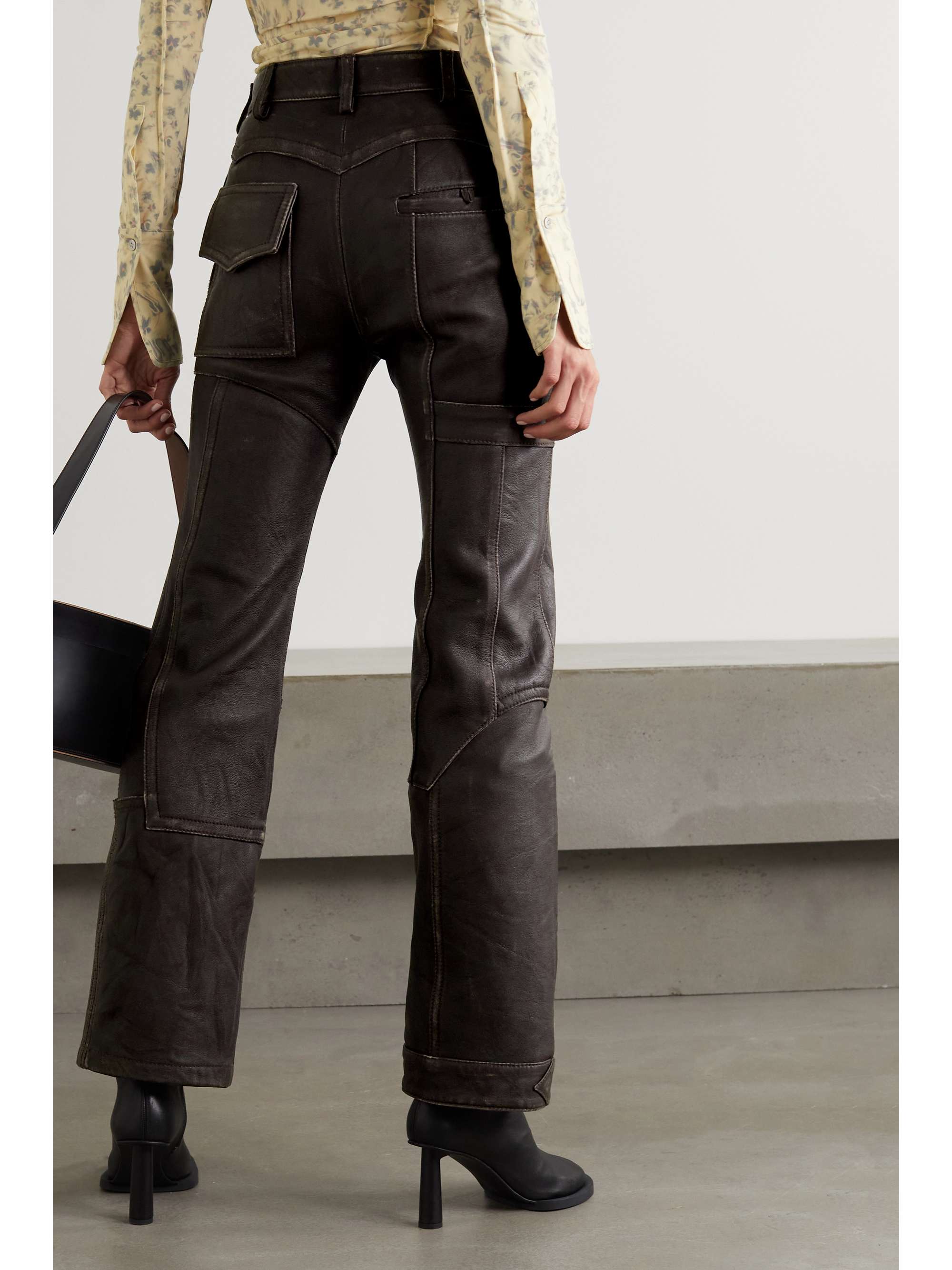 ACNE STUDIOS 仿旧皮革直筒裤
