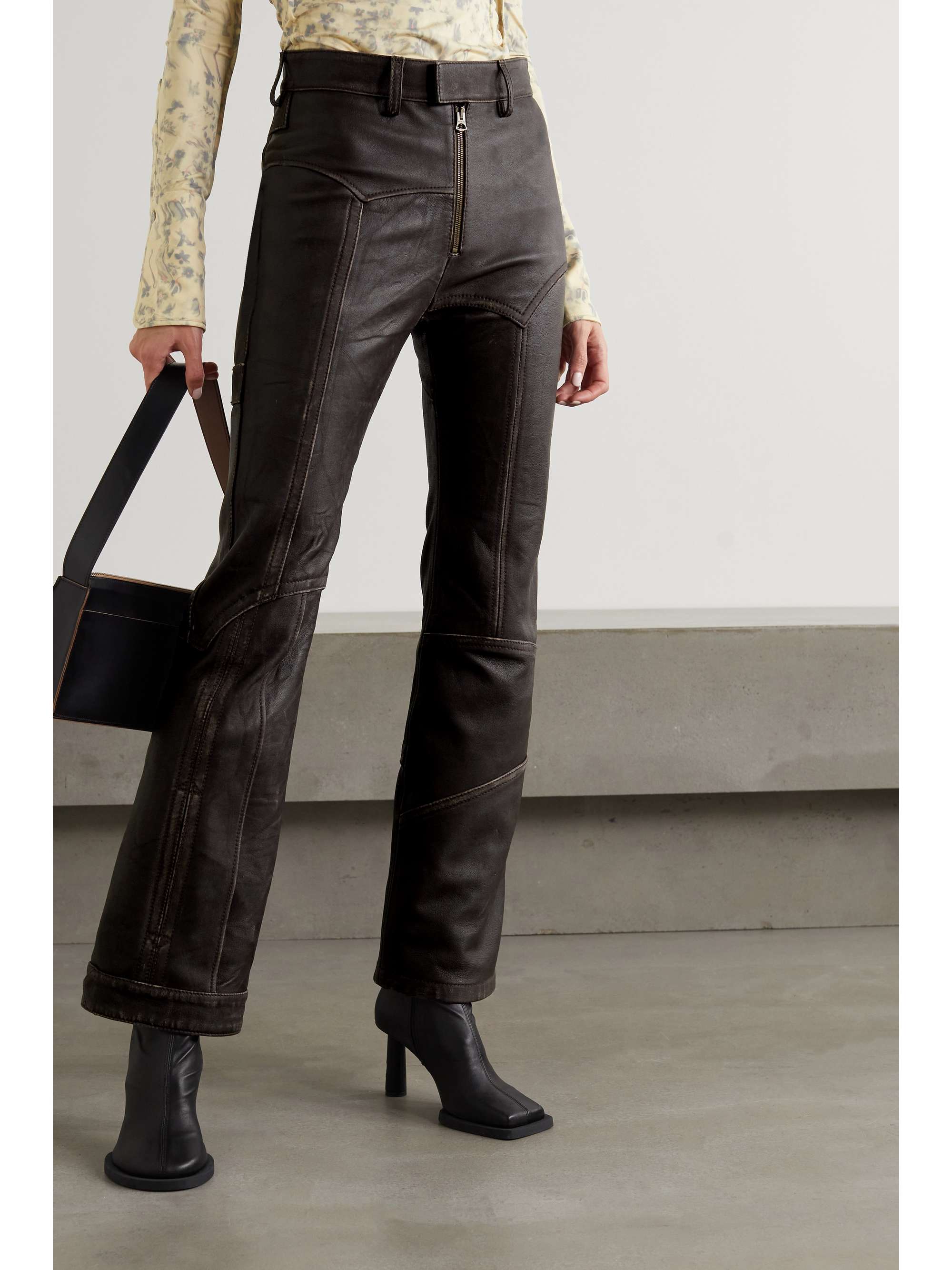 ACNE STUDIOS 仿旧皮革直筒裤