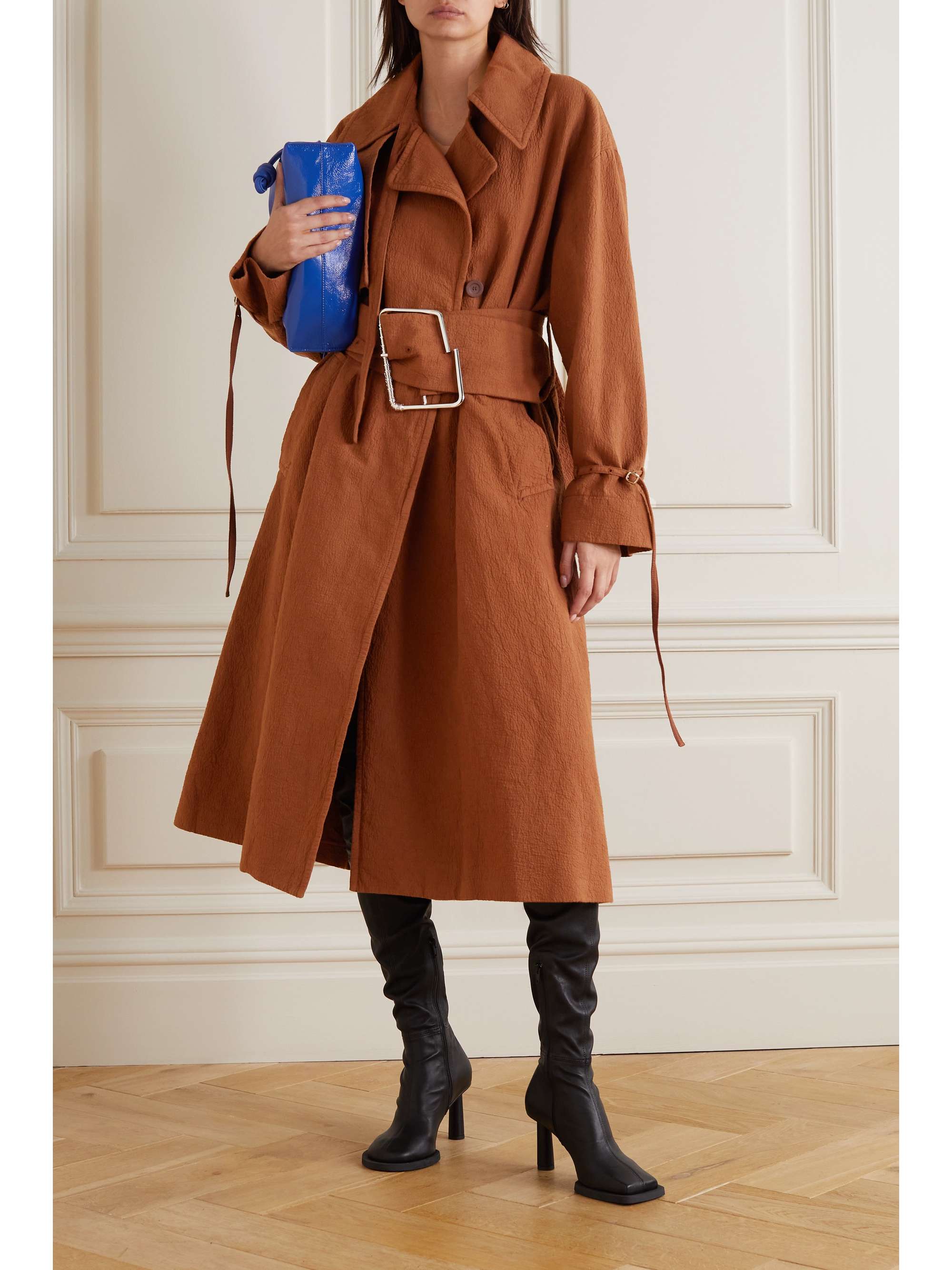 ACNE STUDIOS Belted textured-cotton trench coat