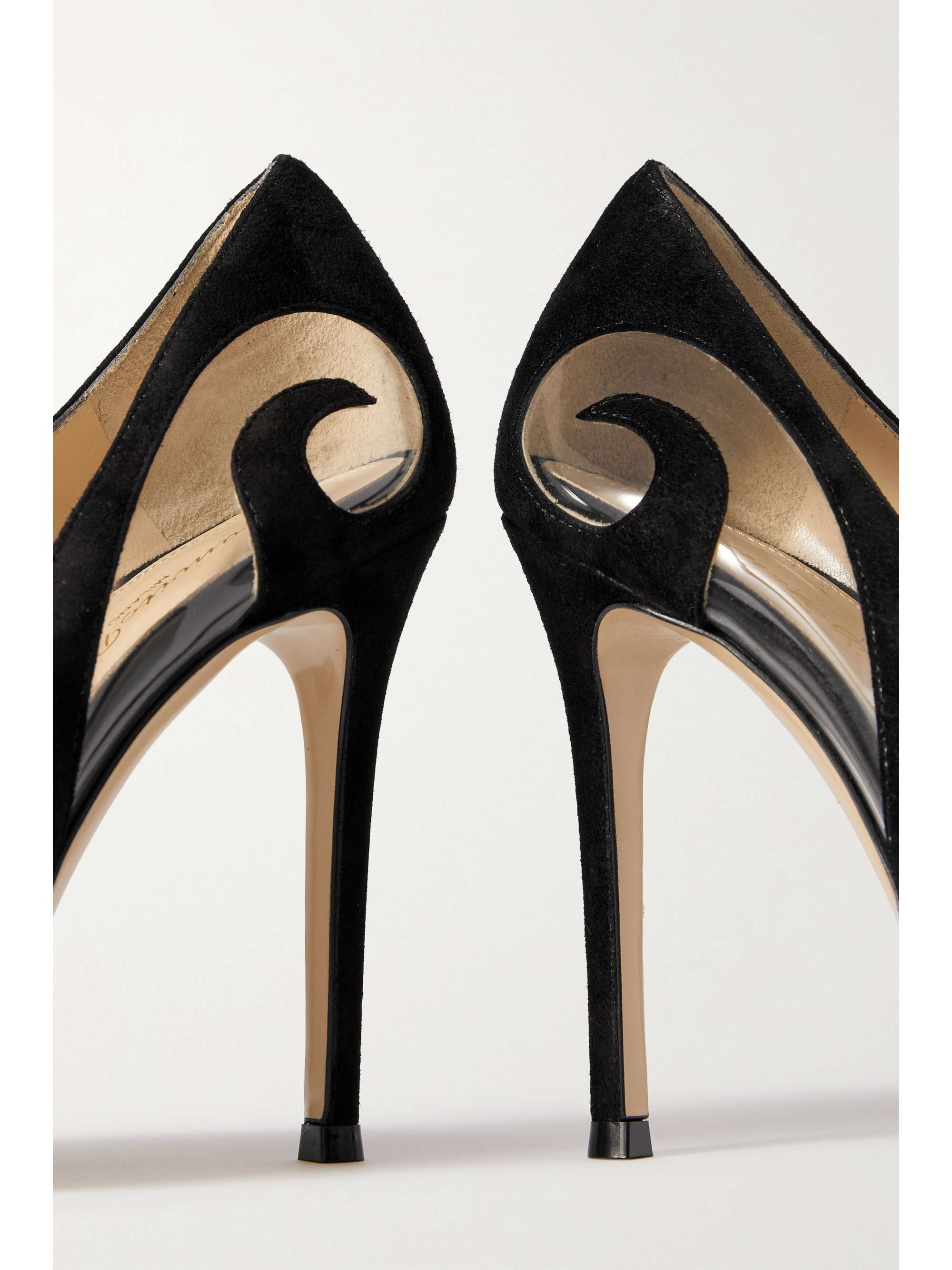 GIANVITO ROSSI Gianvito 105 suede and PVC pumps NETAPORTER