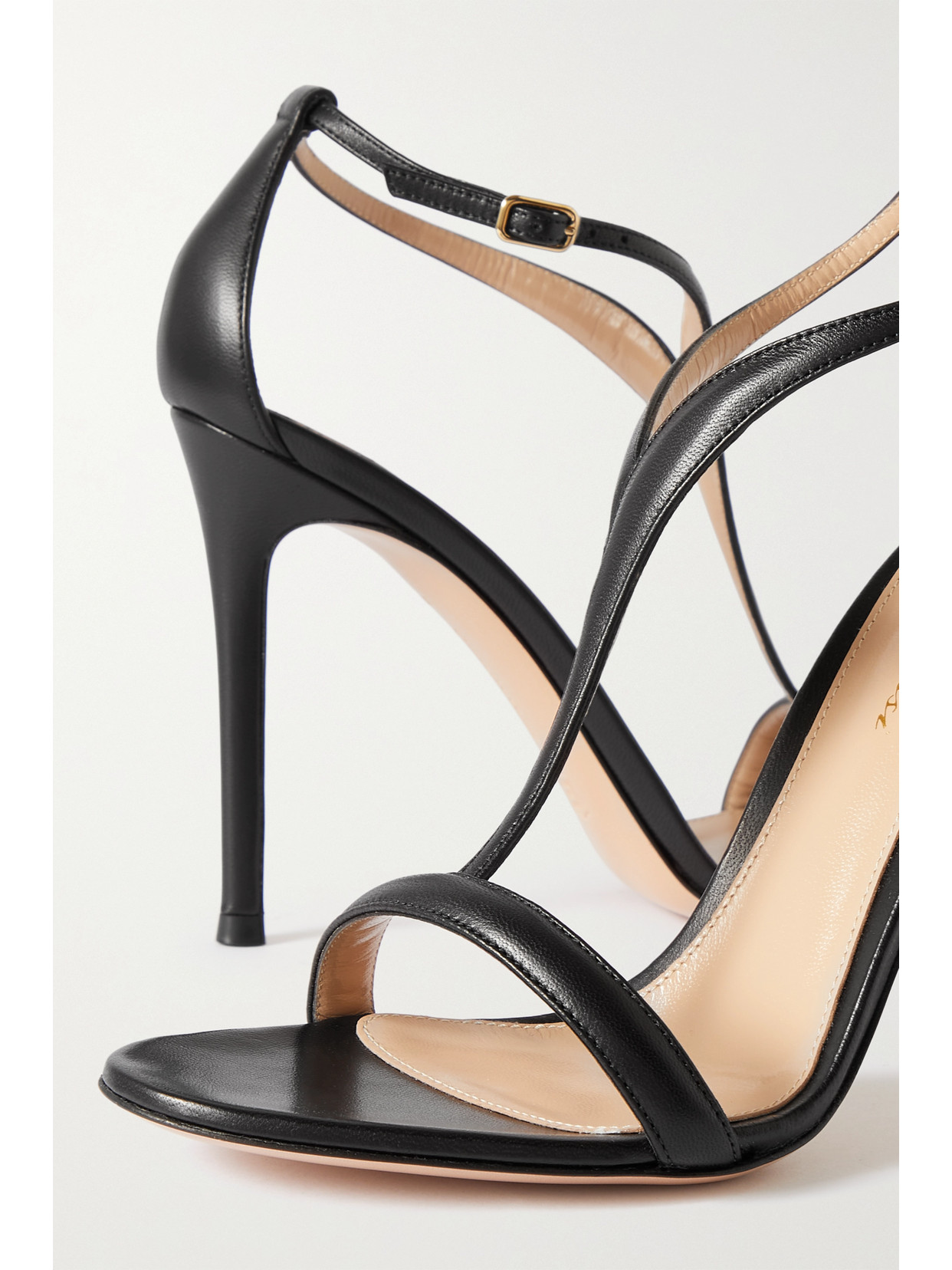 Shop Gianvito Rossi Eiko 105 Leather Sandals In Black