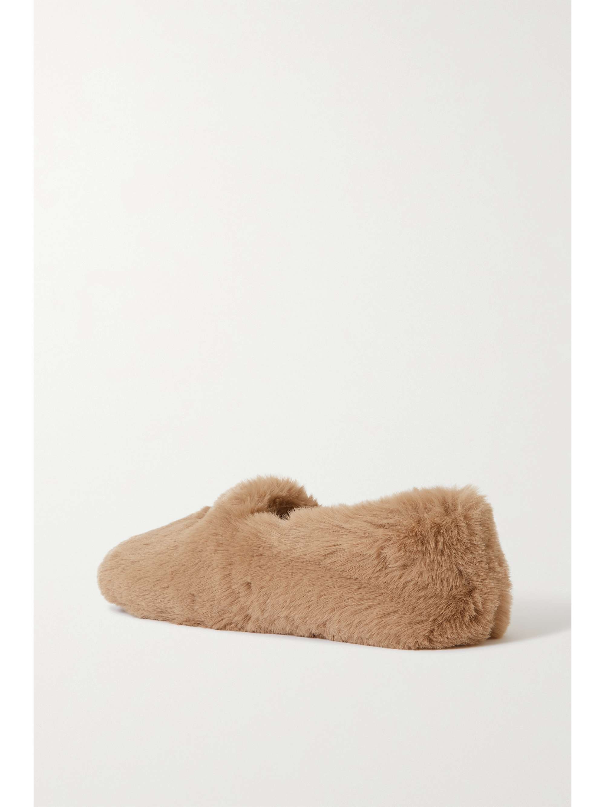 GIANVITO ROSSI Faux leather-trimmed faux fur slippers