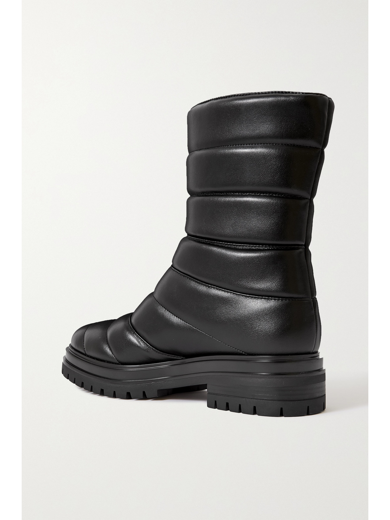 Gianvito Rossi Quilted Faux Leather Ankle Boots In Black
