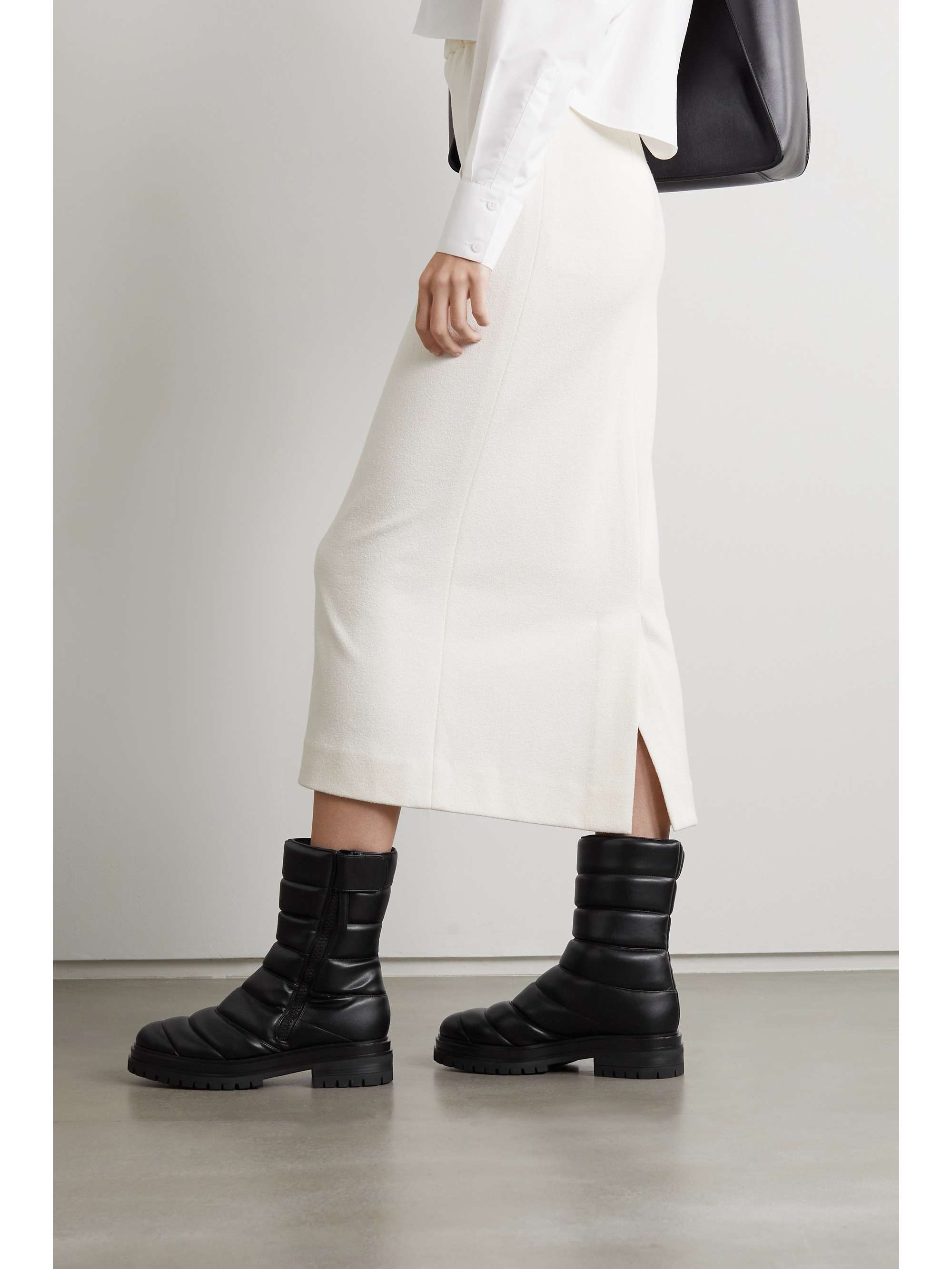 GIANVITO ROSSI Quilted faux leather ankle boots