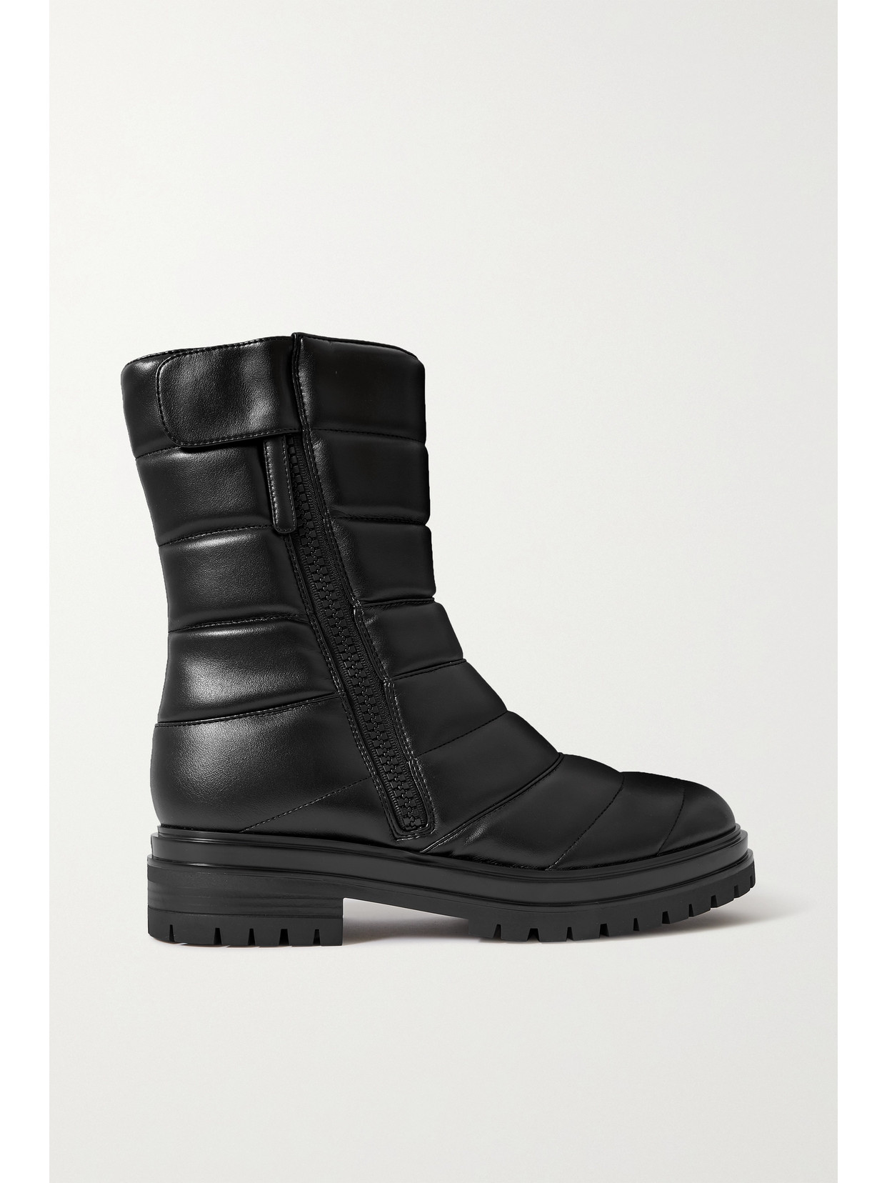 Gianvito Rossi Quilted Faux Leather Ankle Boots In Black