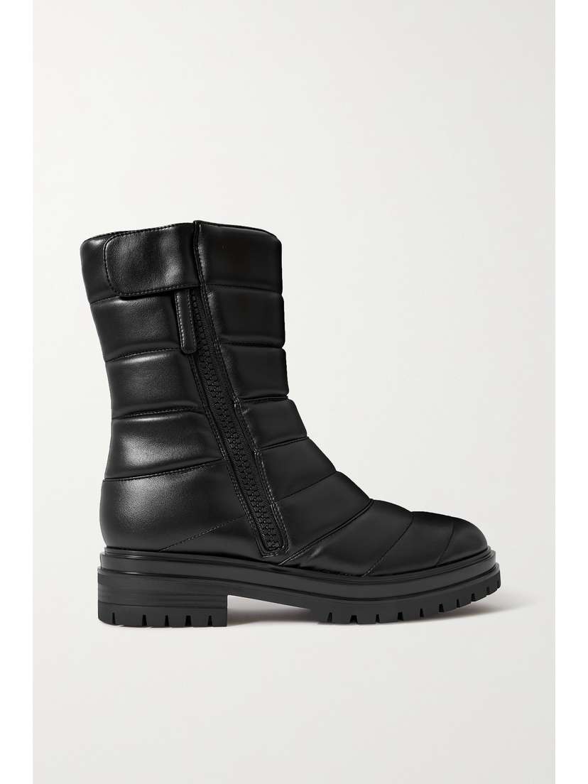 Gianvito Rossi Quilted Faux Leather Ankle Boots