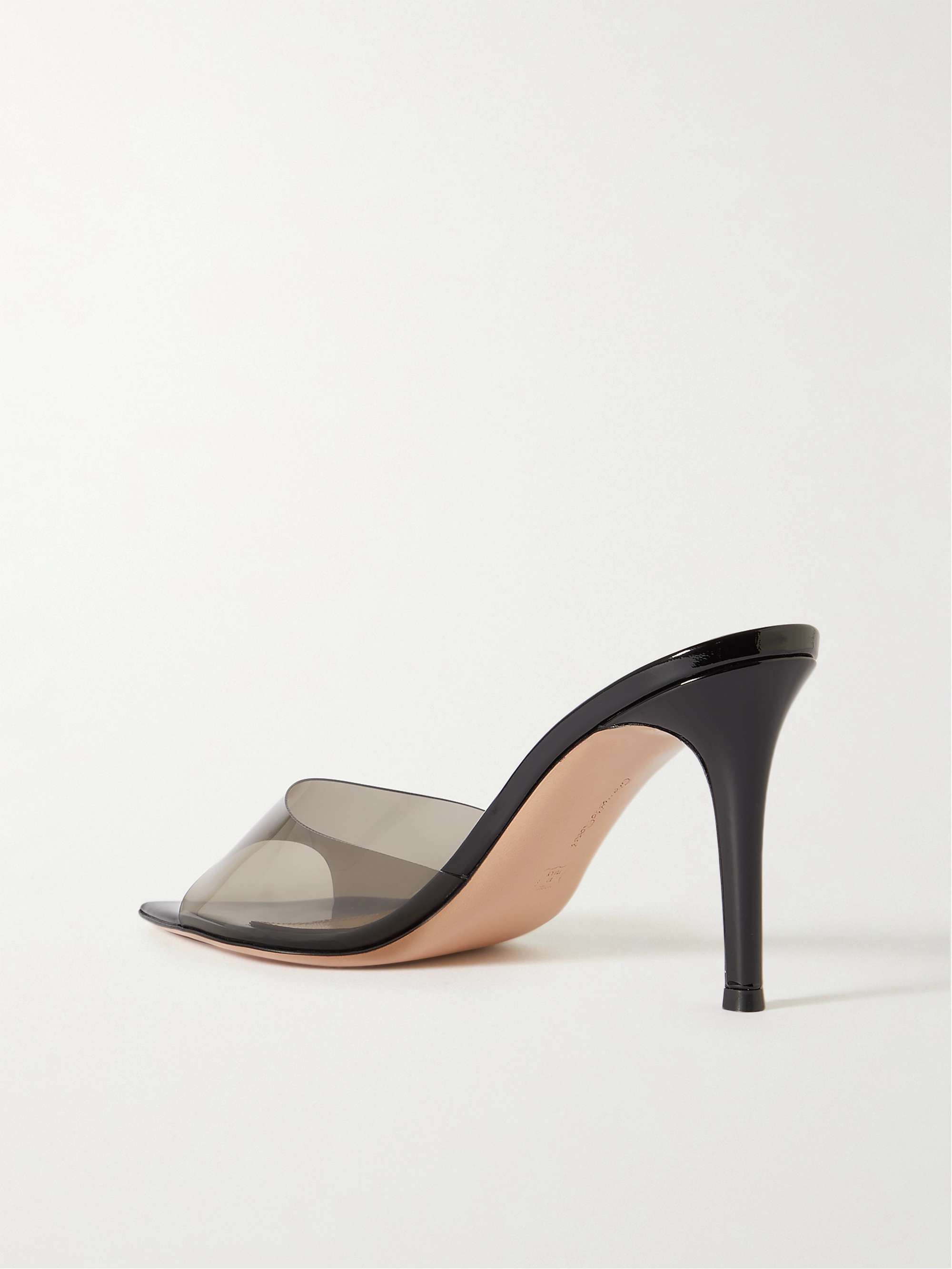 GIANVITO ROSSI Elle 85 PVC and mirrored-leather mules