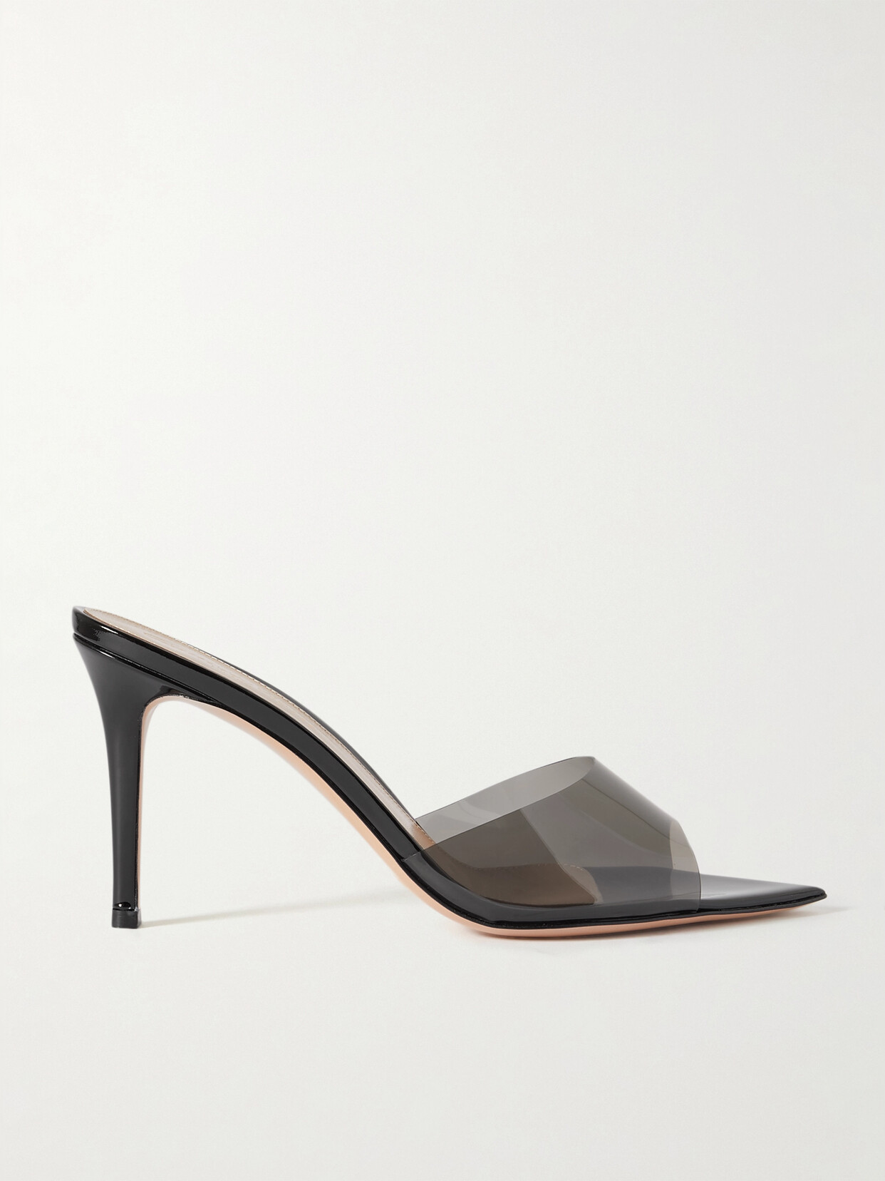 Shop Gianvito Rossi Elle 85 Pvc And Patent-leather Mules In Black