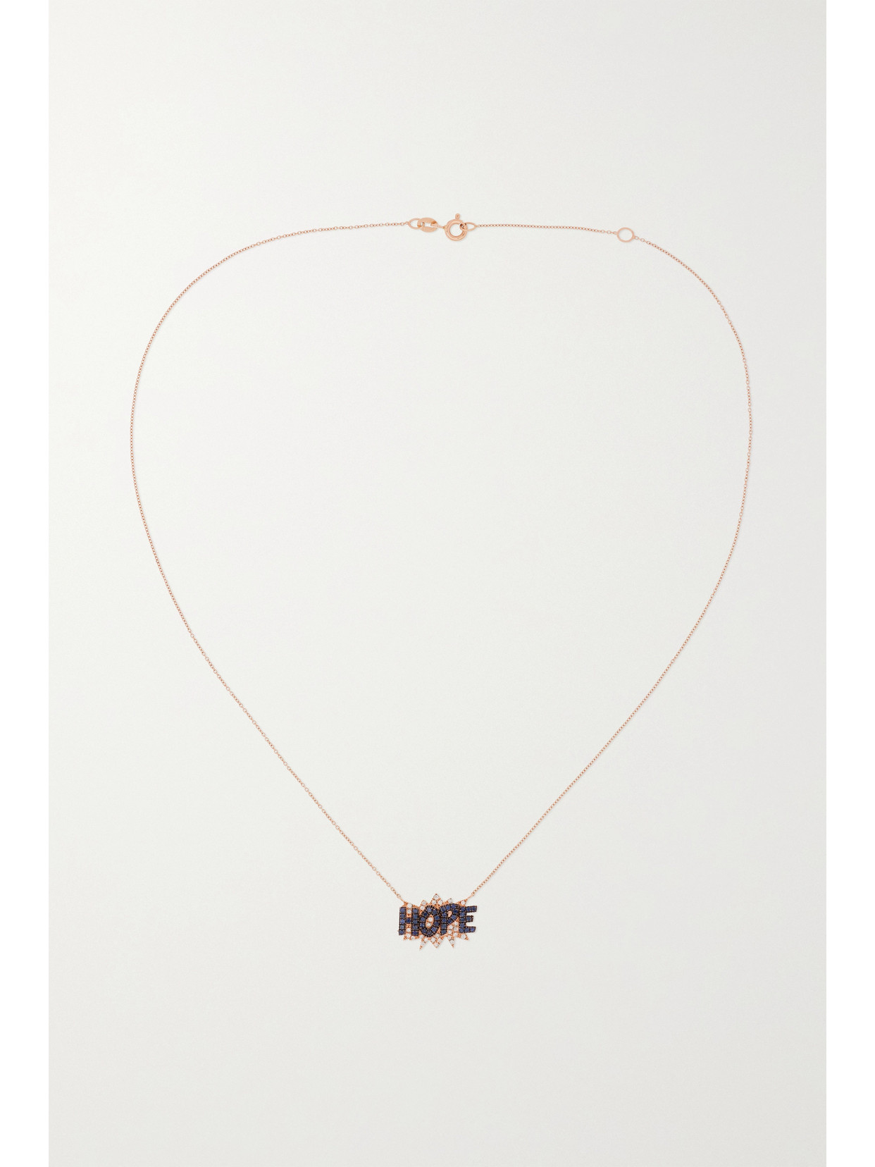 Diane Kordas Hope 18-karat Rose Gold, Sapphire And Diamond Necklace In Gold