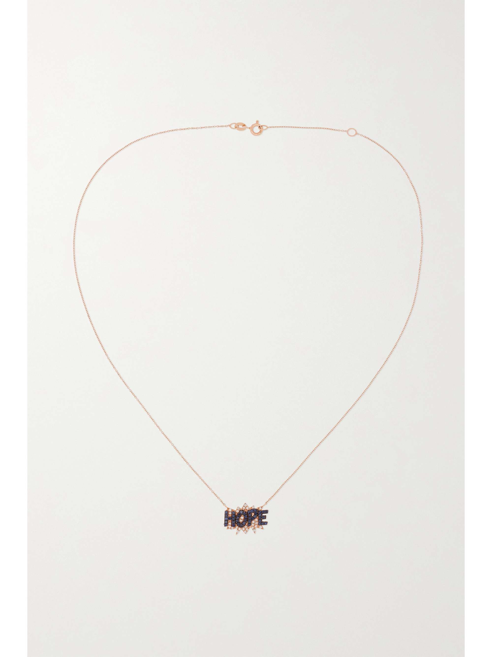 DIANE KORDAS Hope 18-karat rose gold, sapphire and diamond necklace