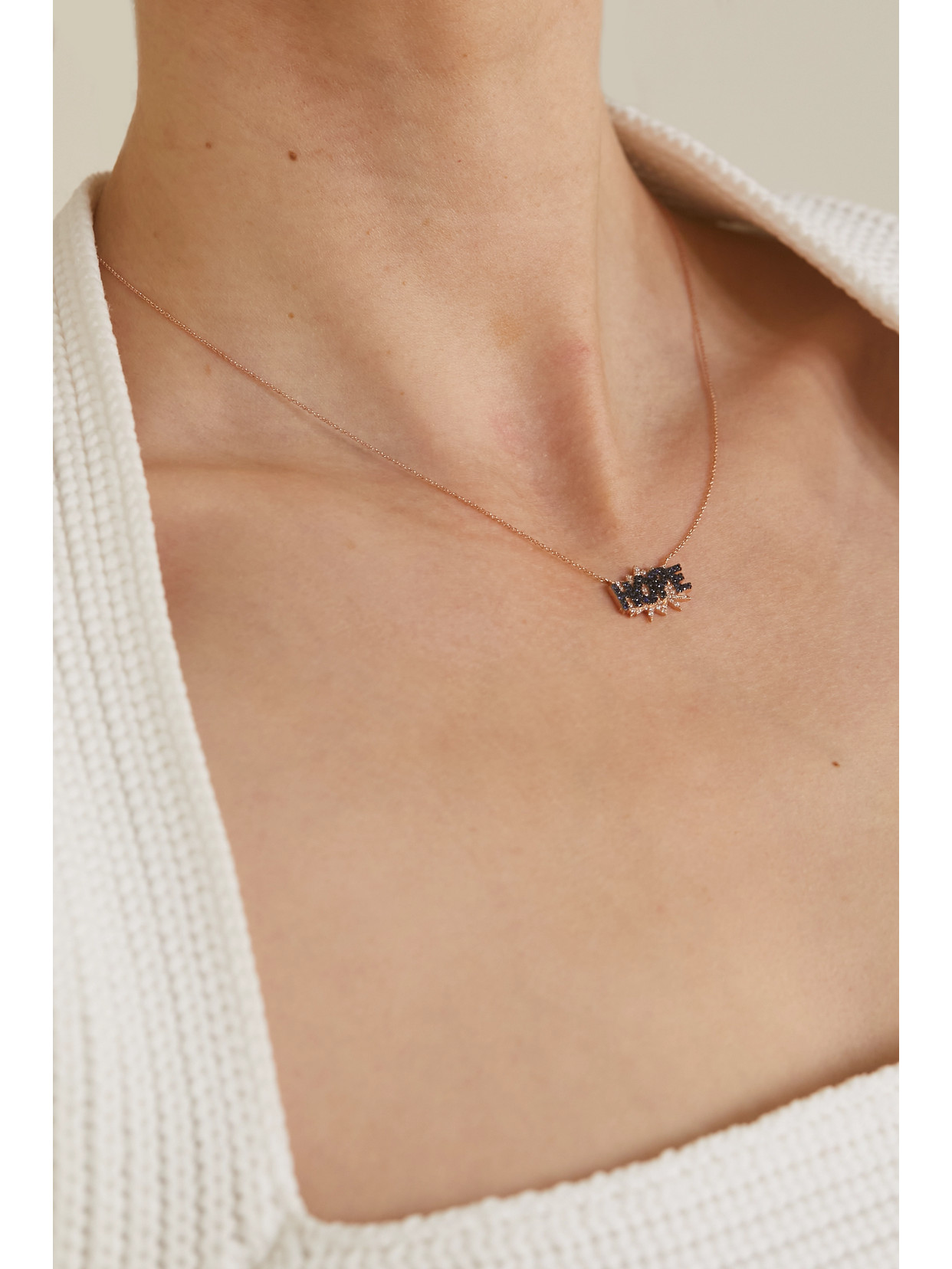 Diane Kordas Hope 18-karat Rose Gold, Sapphire And Diamond Necklace In Gold
