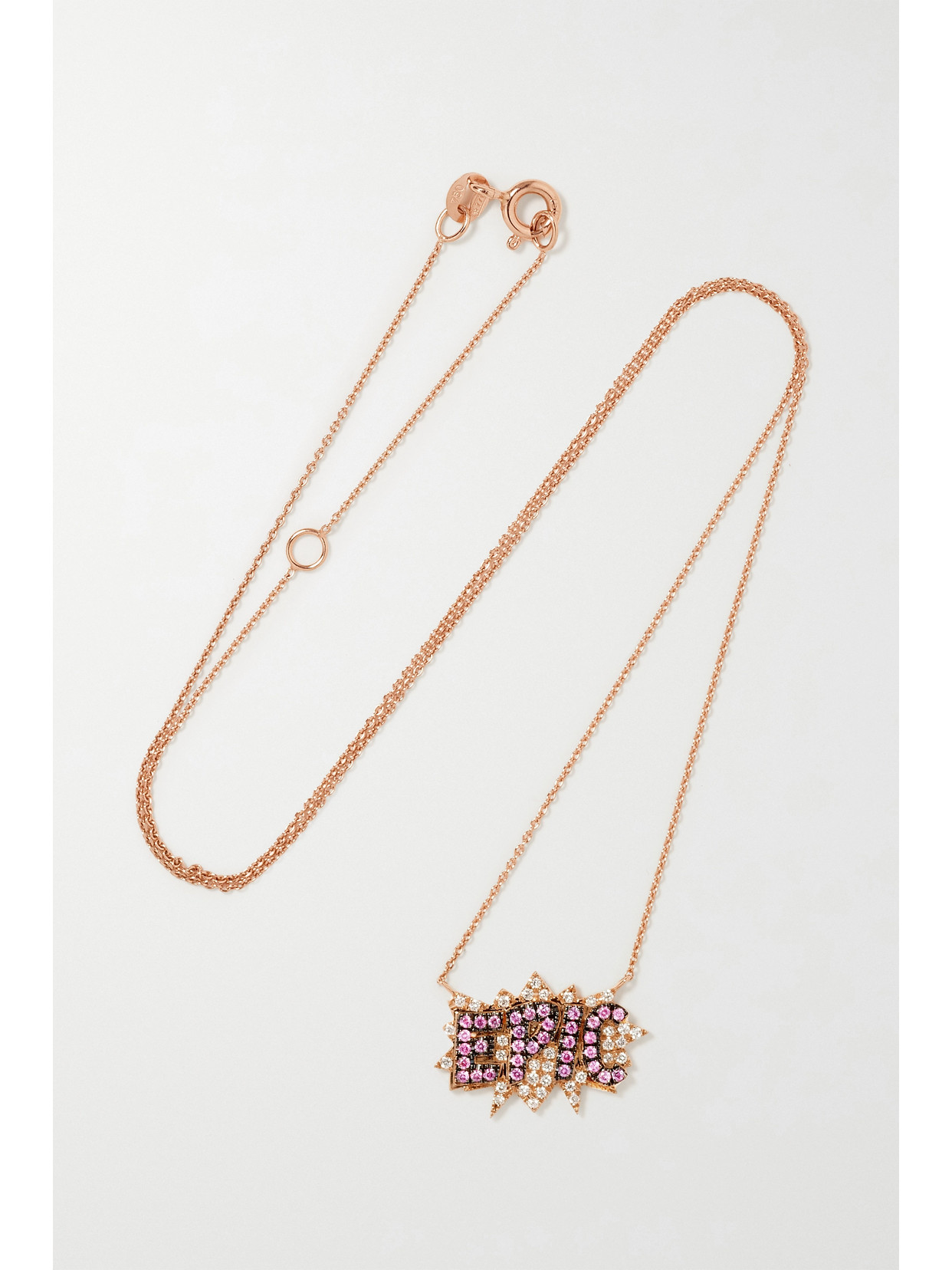 Shop Diane Kordas Epic 18-karat Rose Gold, Sapphire And Diamond Necklace