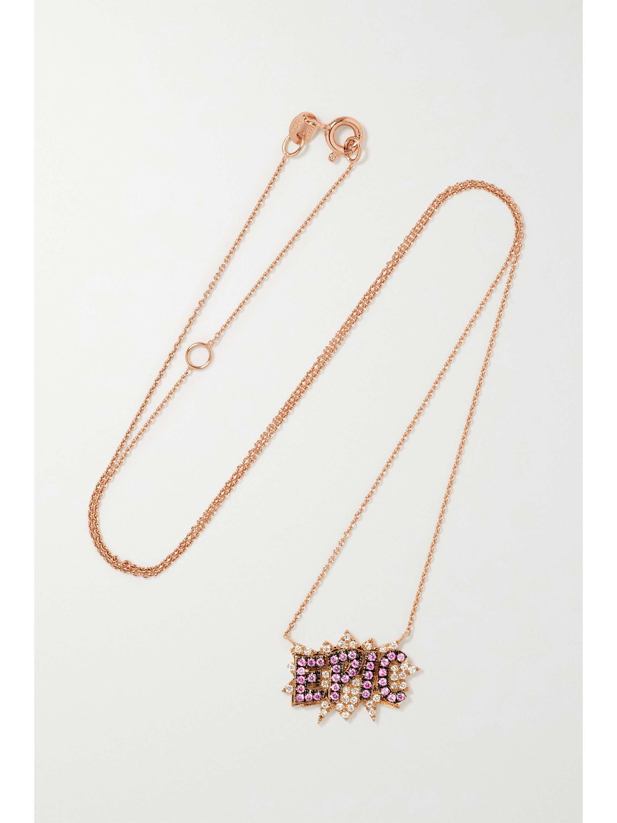 DIANE KORDAS Hope 18-karat rose gold, sapphire and diamond necklace