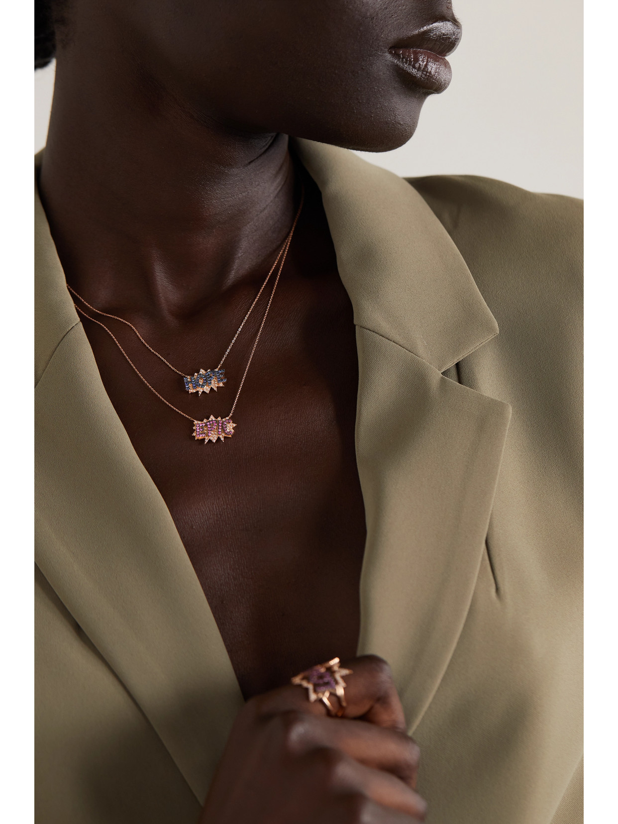 Diane Kordas Epic 18-karat Rose Gold, Sapphire And Diamond Necklace In Rose Gold