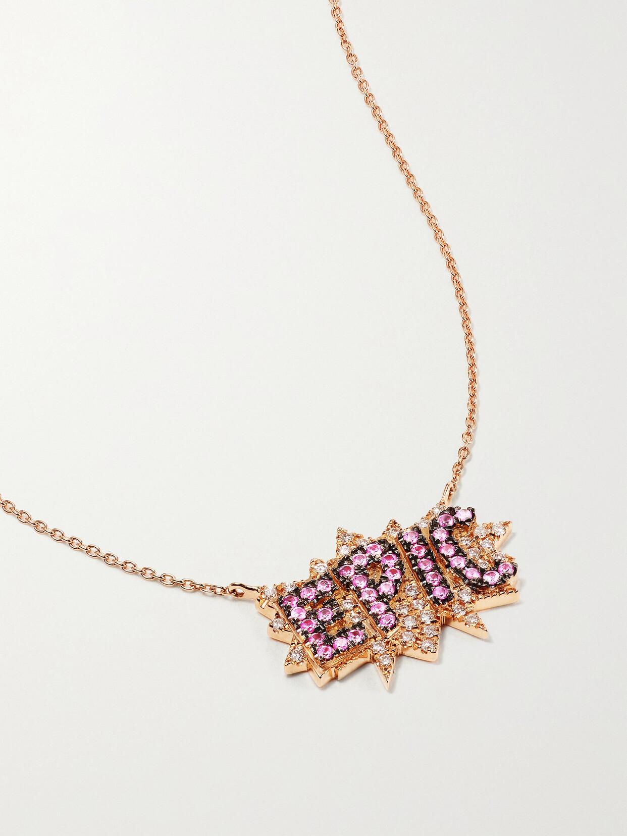 Diane Kordas Epic 18-karat Rose Gold, Sapphire And Diamond Necklace