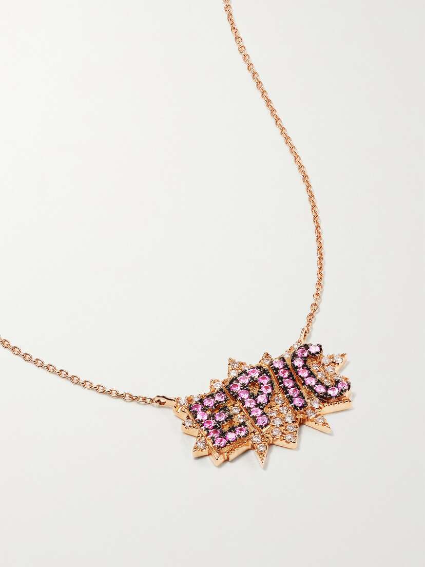 Diane Kordas Epic 18-karat Rose Gold, Sapphire And Diamond Necklace