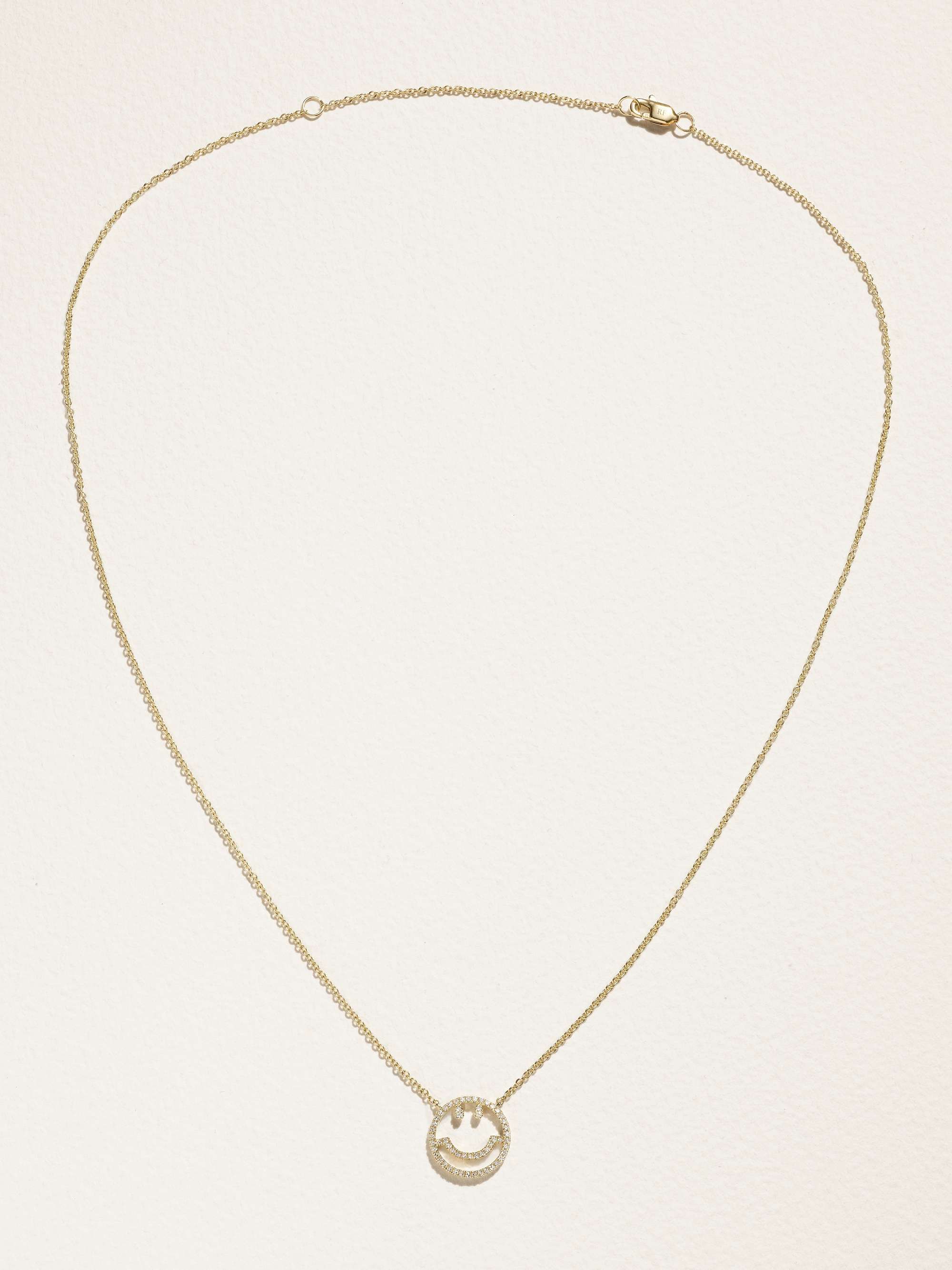 ROXANNE FIRST Have A Nice Day 14-karat gold diamond necklace