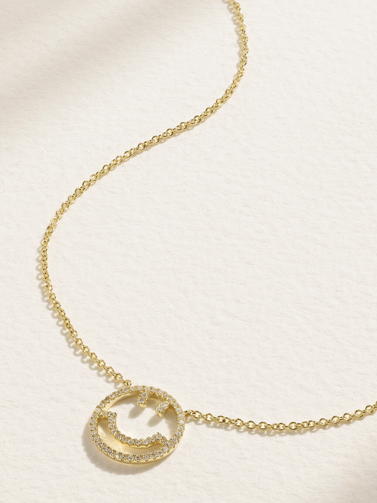Roxanne First - Have A Nice Day 14-karat Gold Diamond Necklace - One size