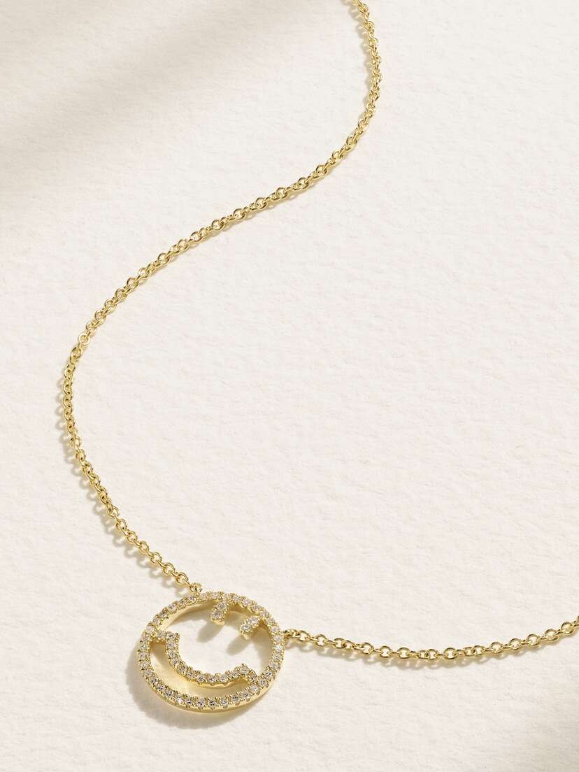 Roxanne First Have A Nice Day 14-karat Gold Diamond Necklace