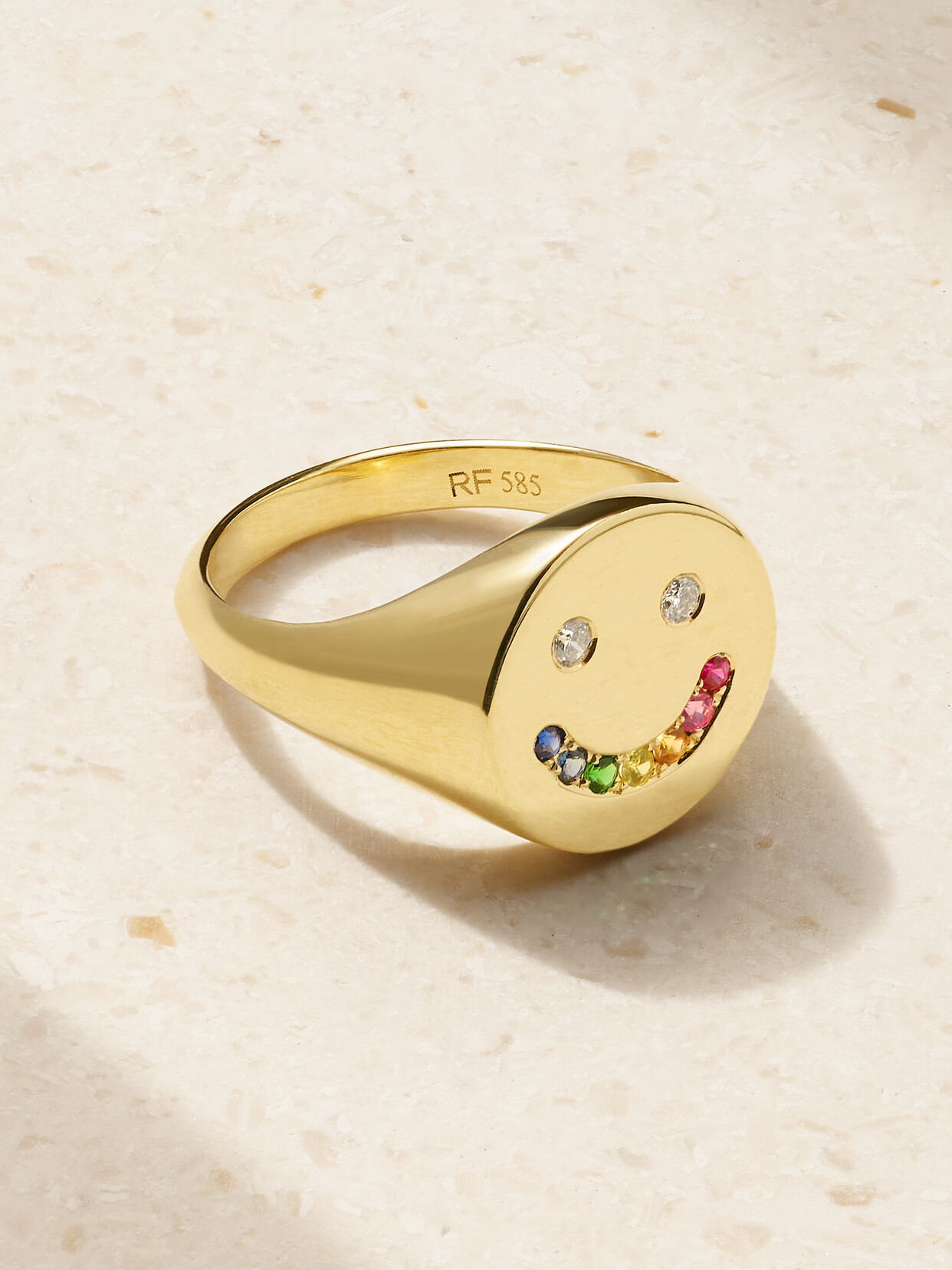 Roxanne First Rainbow Smiley 14-karat Gold, Sapphire And Diamond Ring - J