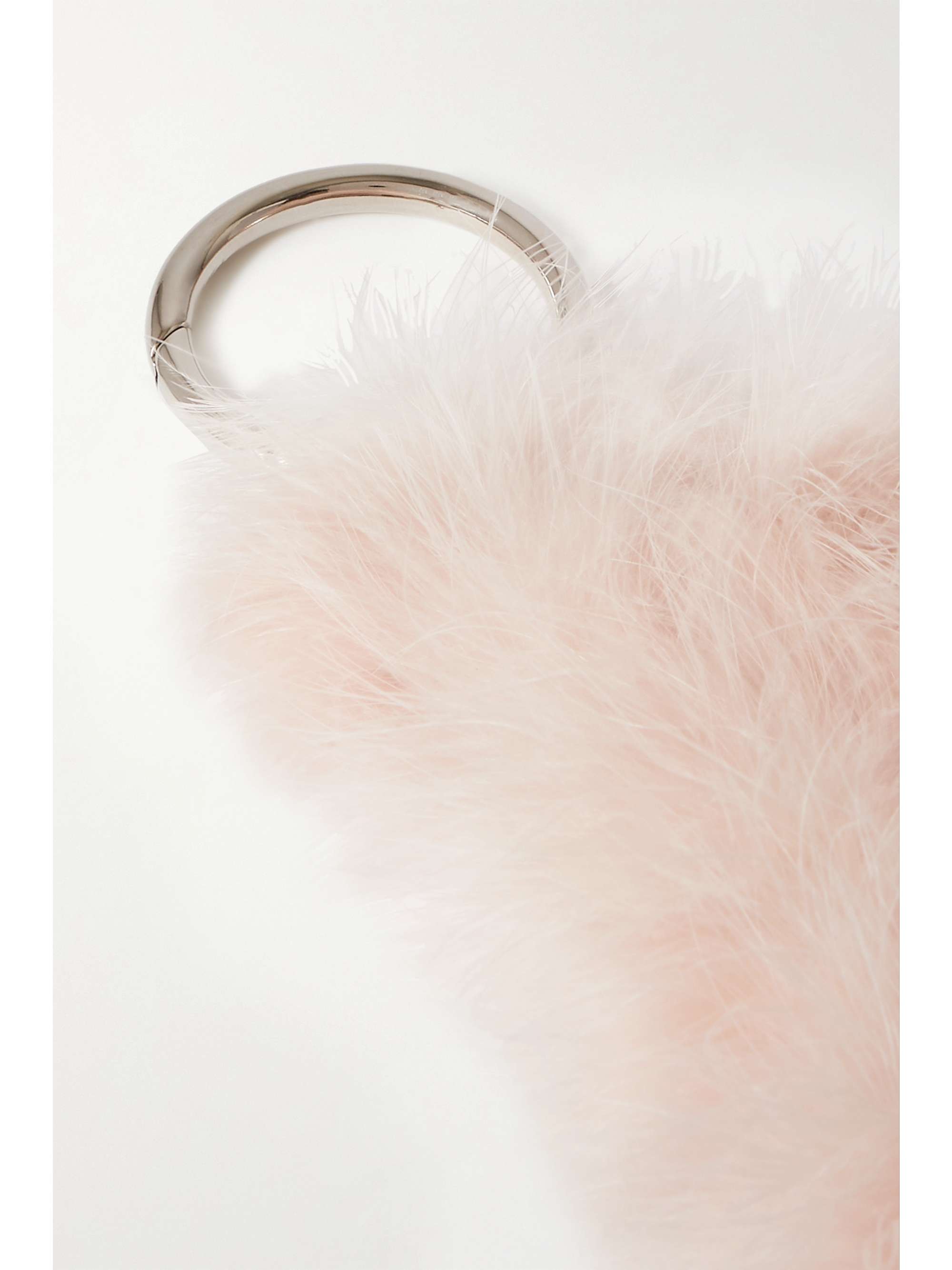 DRIES VAN NOTEN Silver-tone and feather necklace
