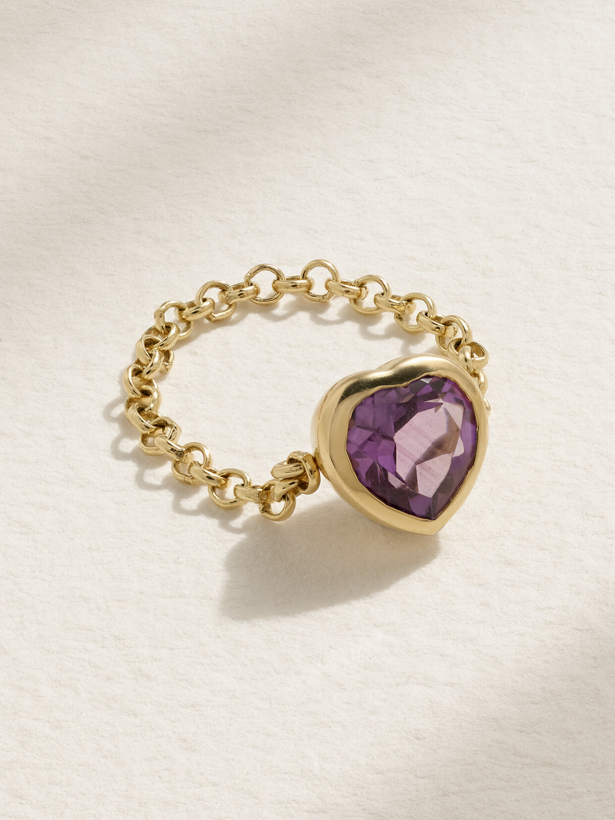 Roxanne First - 14-karat Gold Amethyst Ring - L