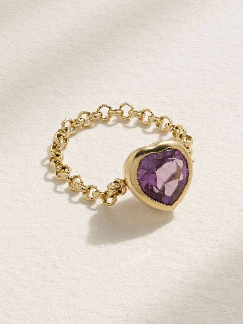 Roxanne First 14-karat Gold Amethyst Ring