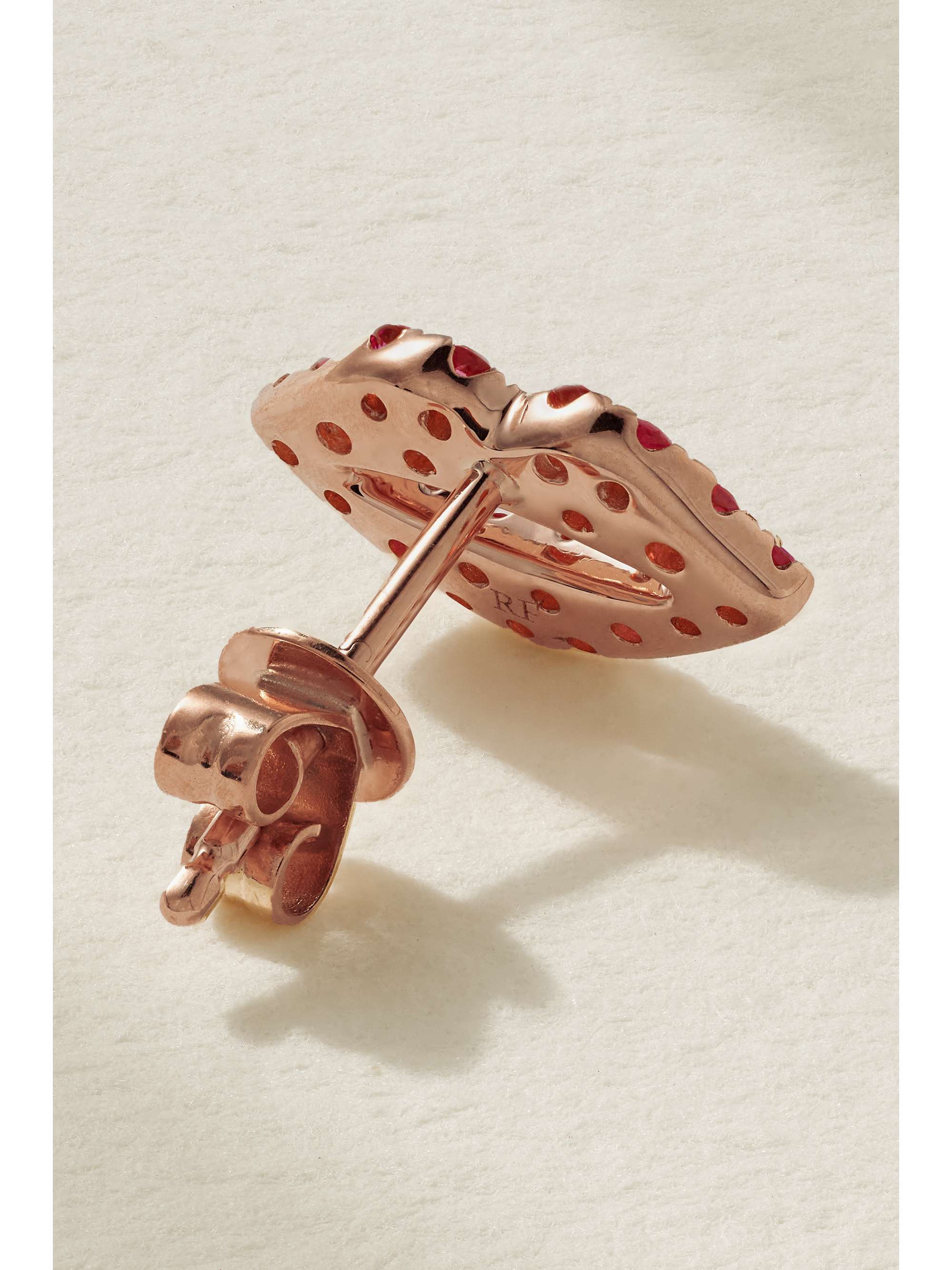 ROXANNE FIRST Scarlett Kiss rose gold sapphire single earring