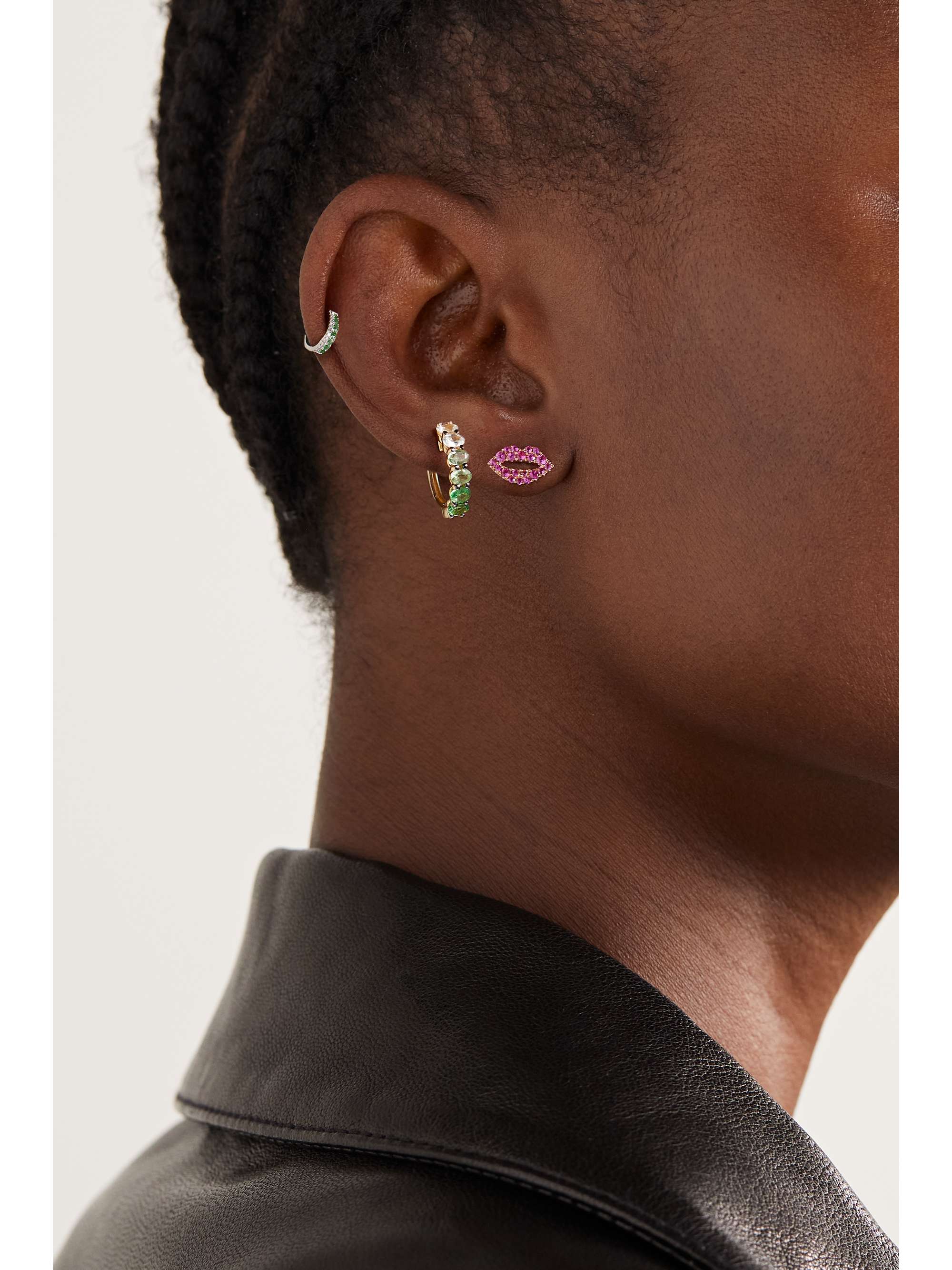 ROXANNE FIRST Scarlett Kiss rose gold sapphire single earring