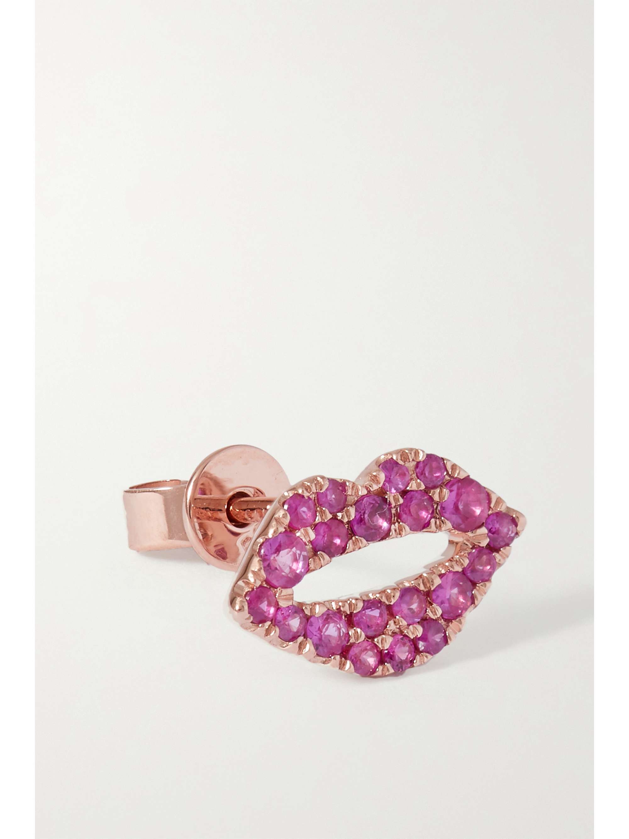 ROXANNE FIRST Scarlett Kiss rose gold sapphire single earring
