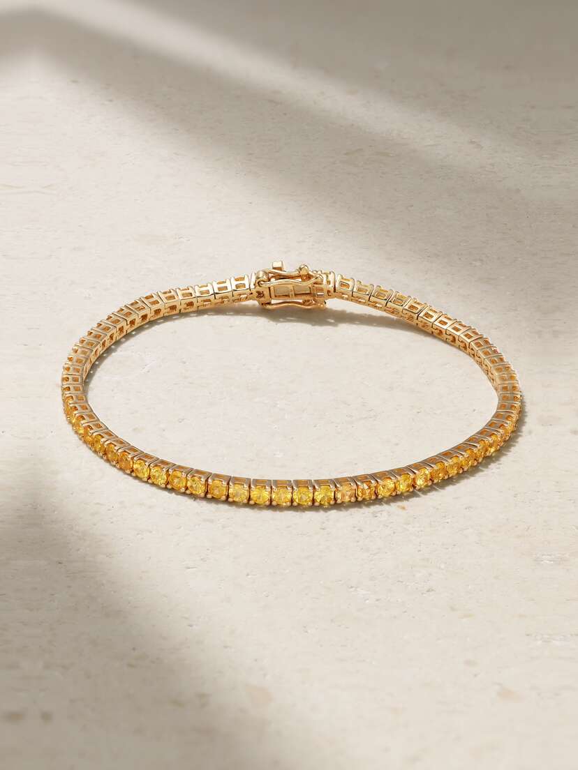 Roxanne First 14-karat Gold Sapphire Tennis Bracelet
