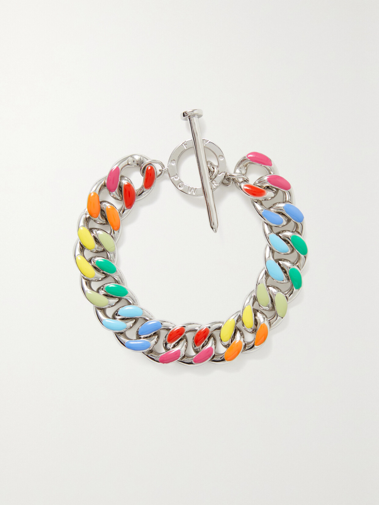 Fry Powers Unicorn Rainbow Sterling  And Enamel Bracelet