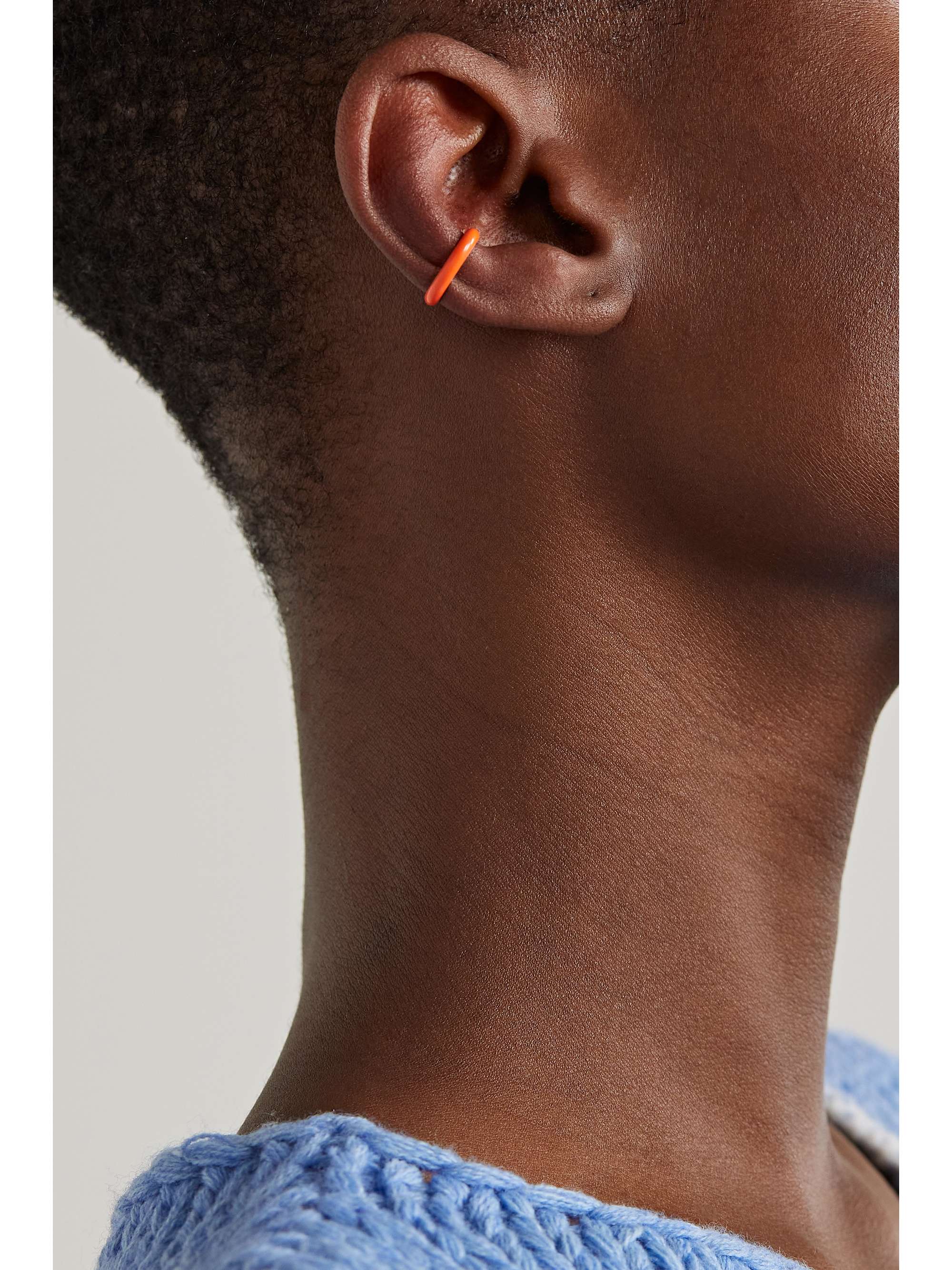 FRY POWERS Unicorn Rainbow gold and enamel ear cuff