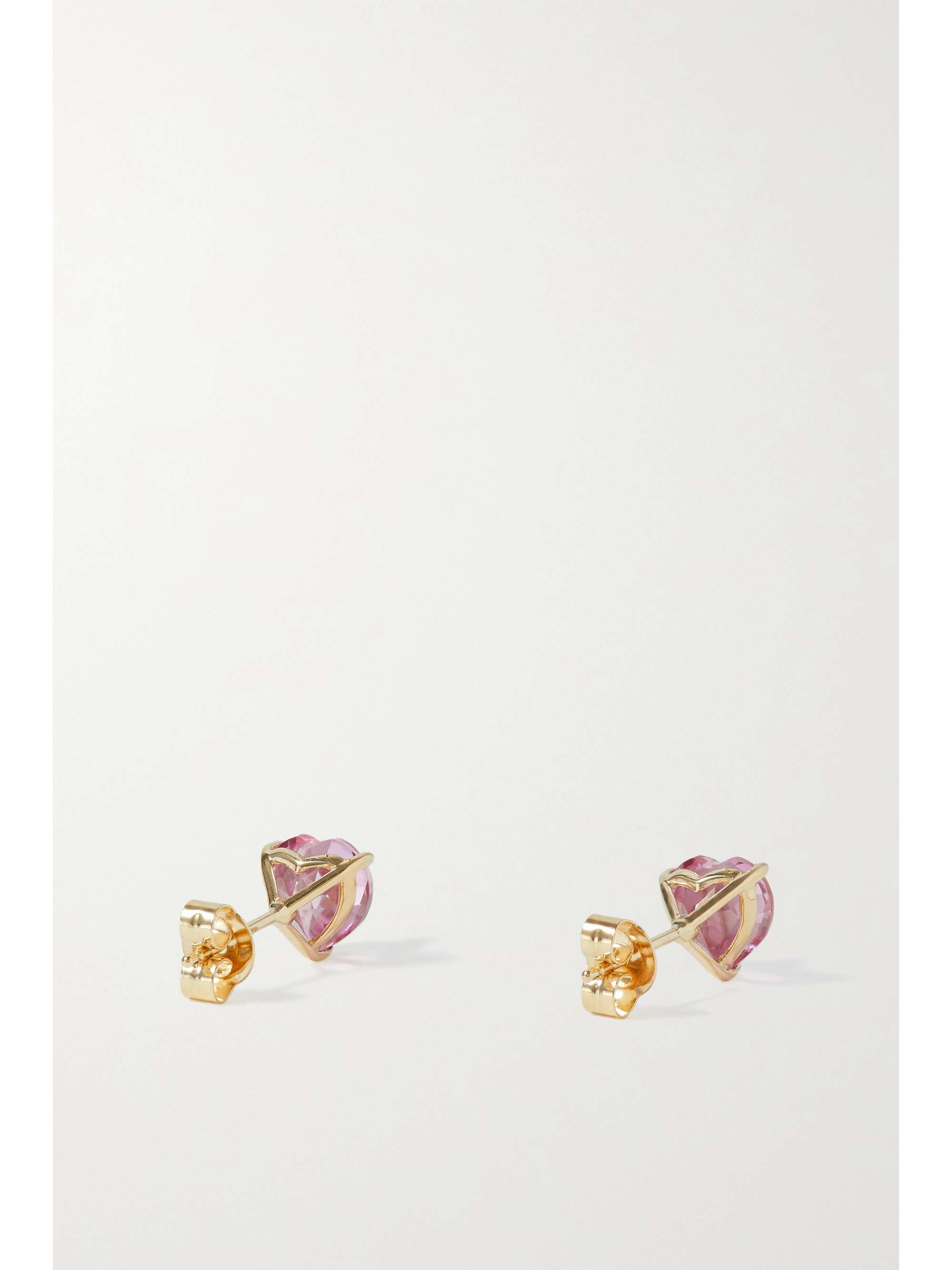FRY POWERS Rainbow Heart Ohrstecker aus 14 Karat Gold mit Topasen